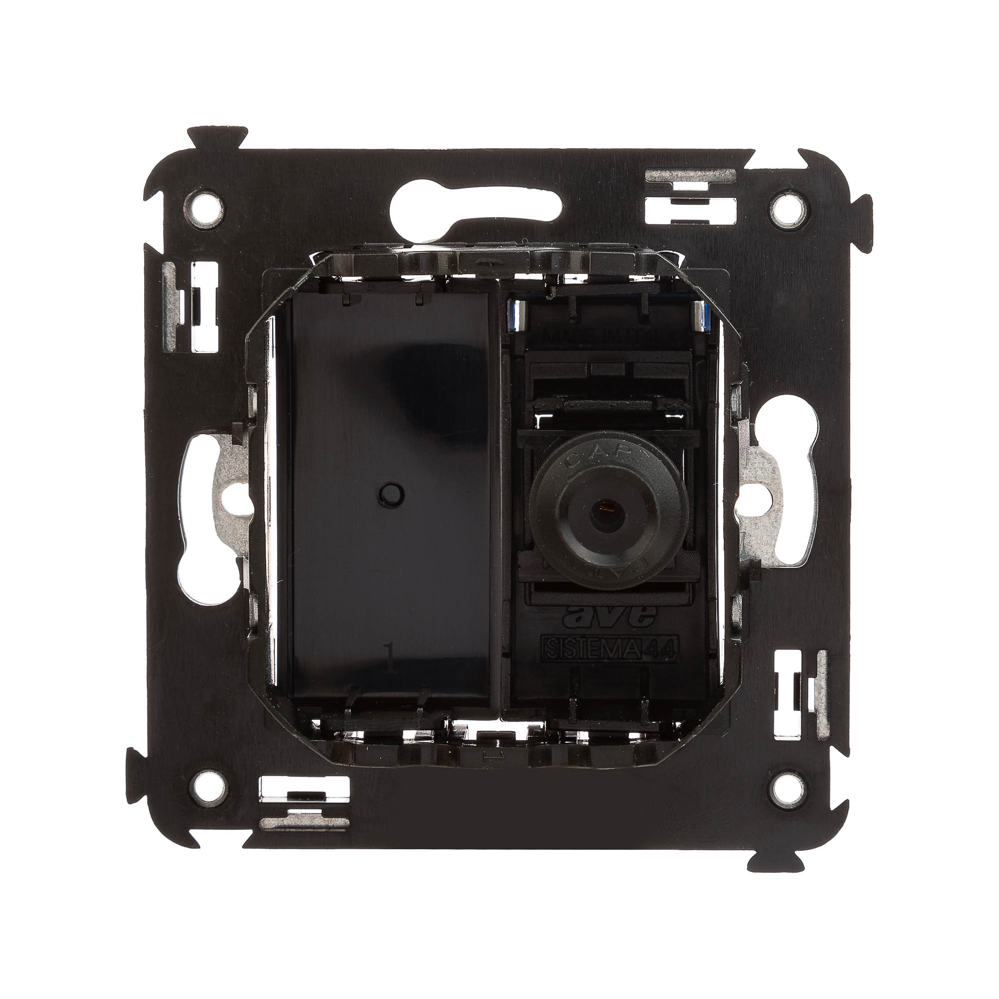 Розетка TV одиночная в стену, Avanti, черный квадрат