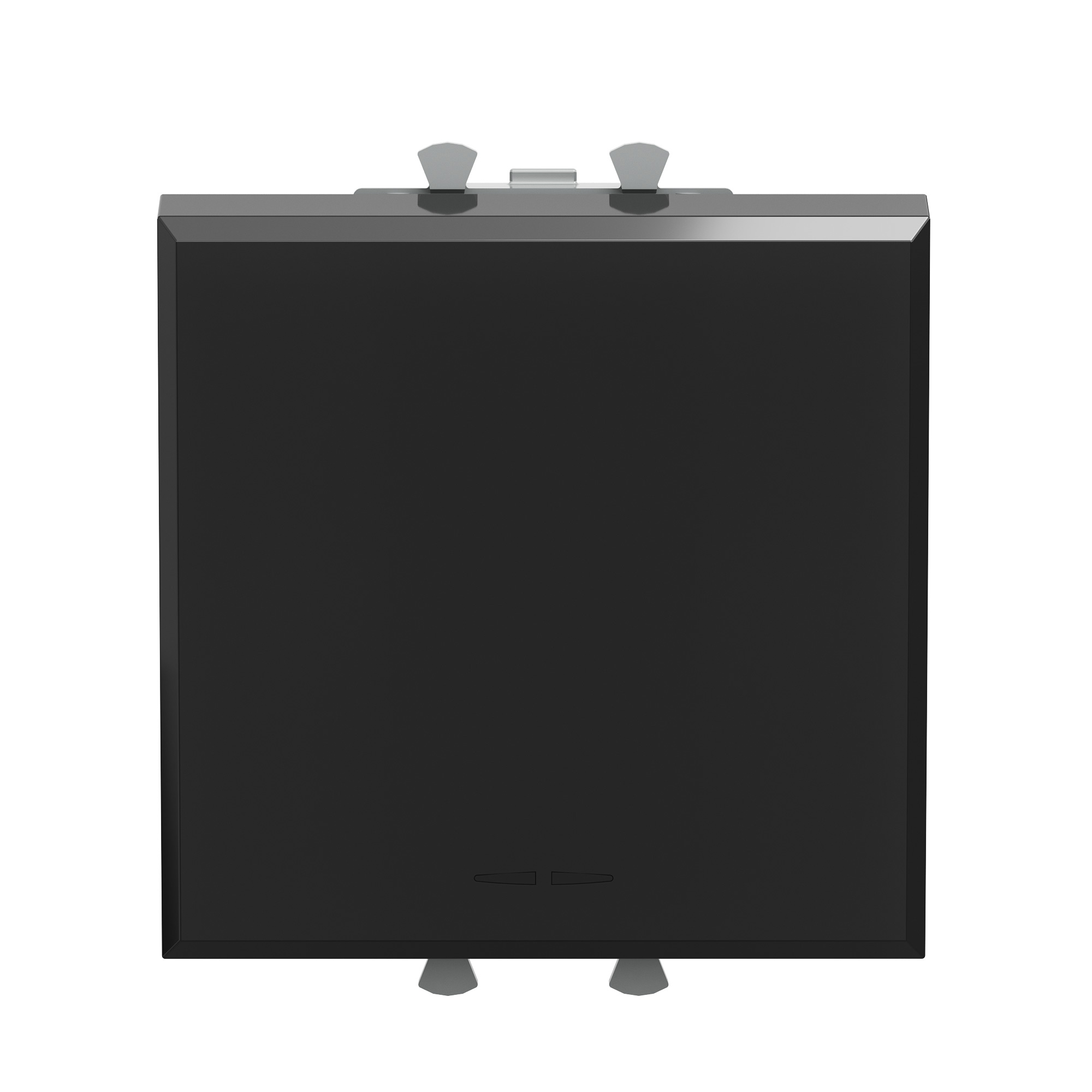 Выключатель одноклавишный модульный, Avanti, черный квадрат, 2 модуля