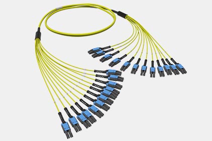 Fiber optic fan-out cable assemblies 24 fibers, 12xLC DuplexUniboot/12xLC Duplex Uniboot