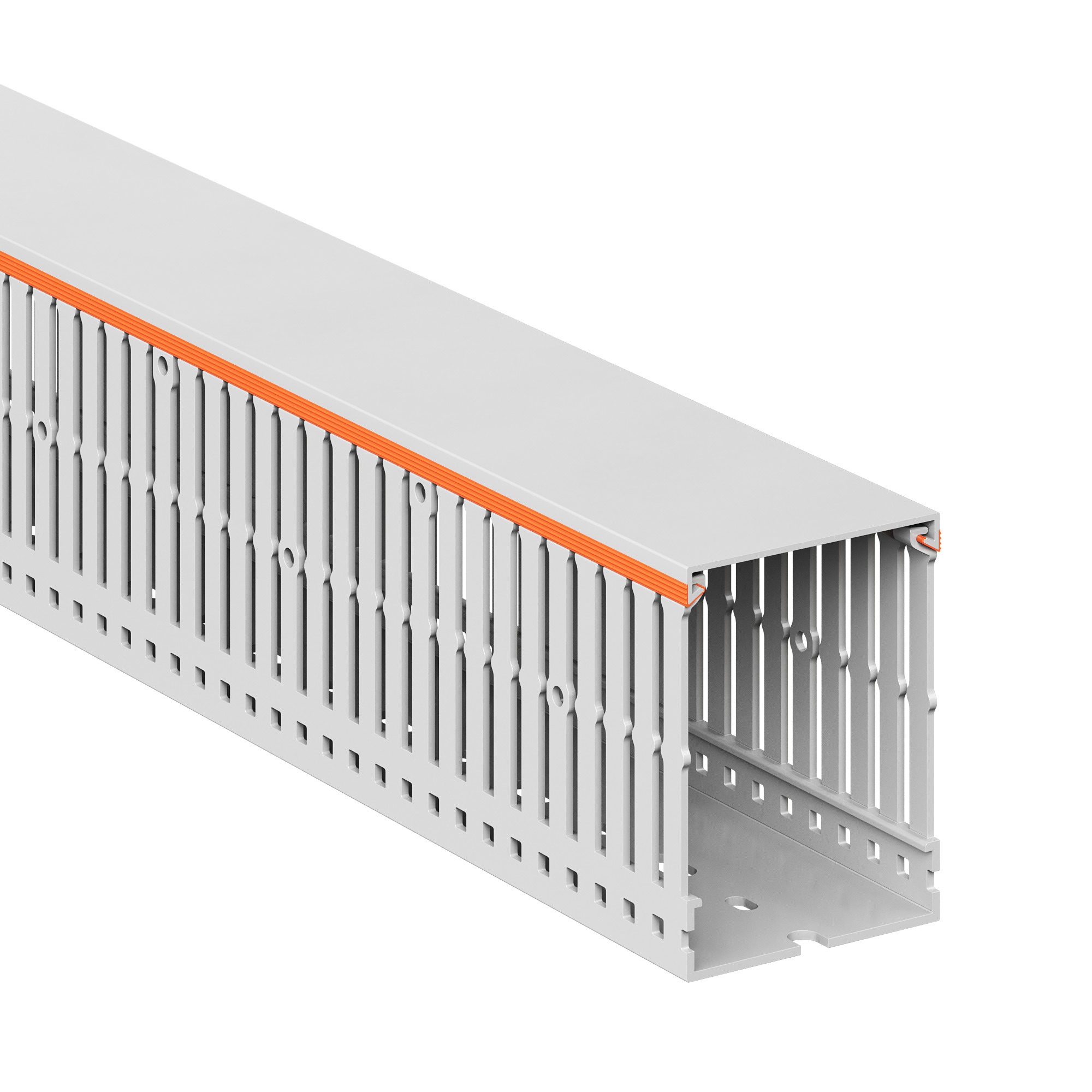 Безгалогеновый перфорированный короб серии RL6 HF Короб перфорированный RLHF6 60x80, без галогенов, светло-серый DKC|ДКС