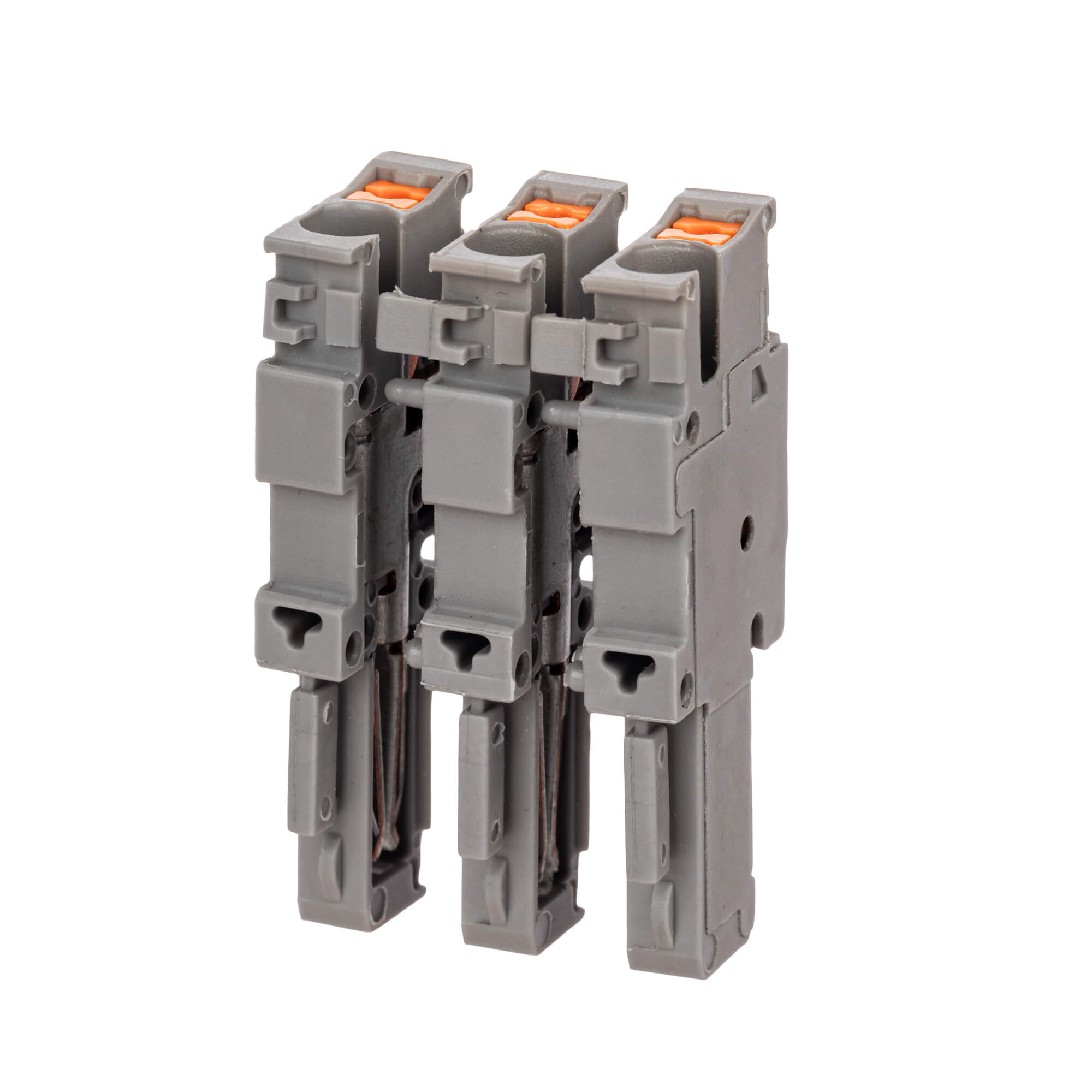 Штекер наборный "центральный", зажим push-in, 1 точка подключения, 2.5 кв.мм, серая