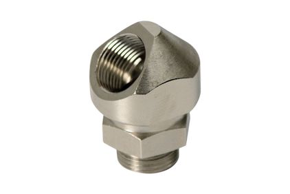 Swivel 45° positioning adapter, nickel plated brass