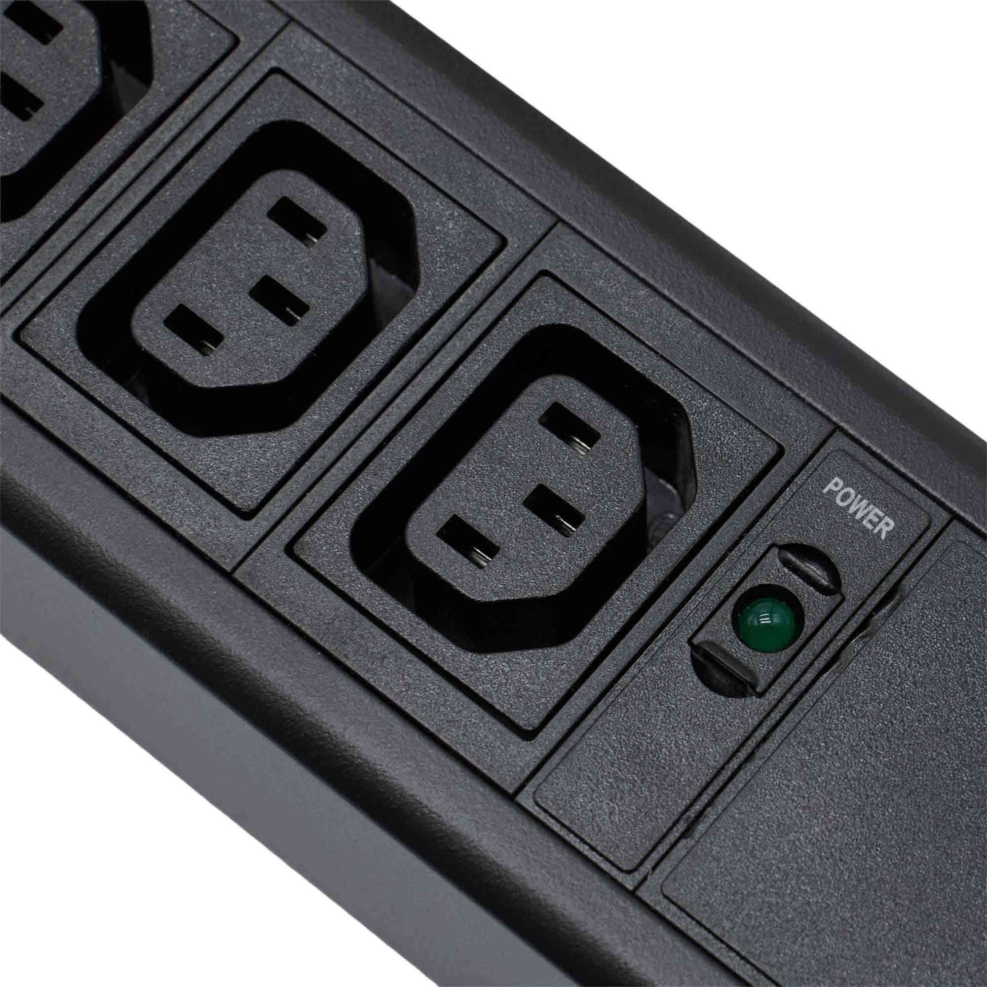 Блок распределения питания (PDU) 0U 10A с индикацией, Вых:24 х С13, Вх:С14