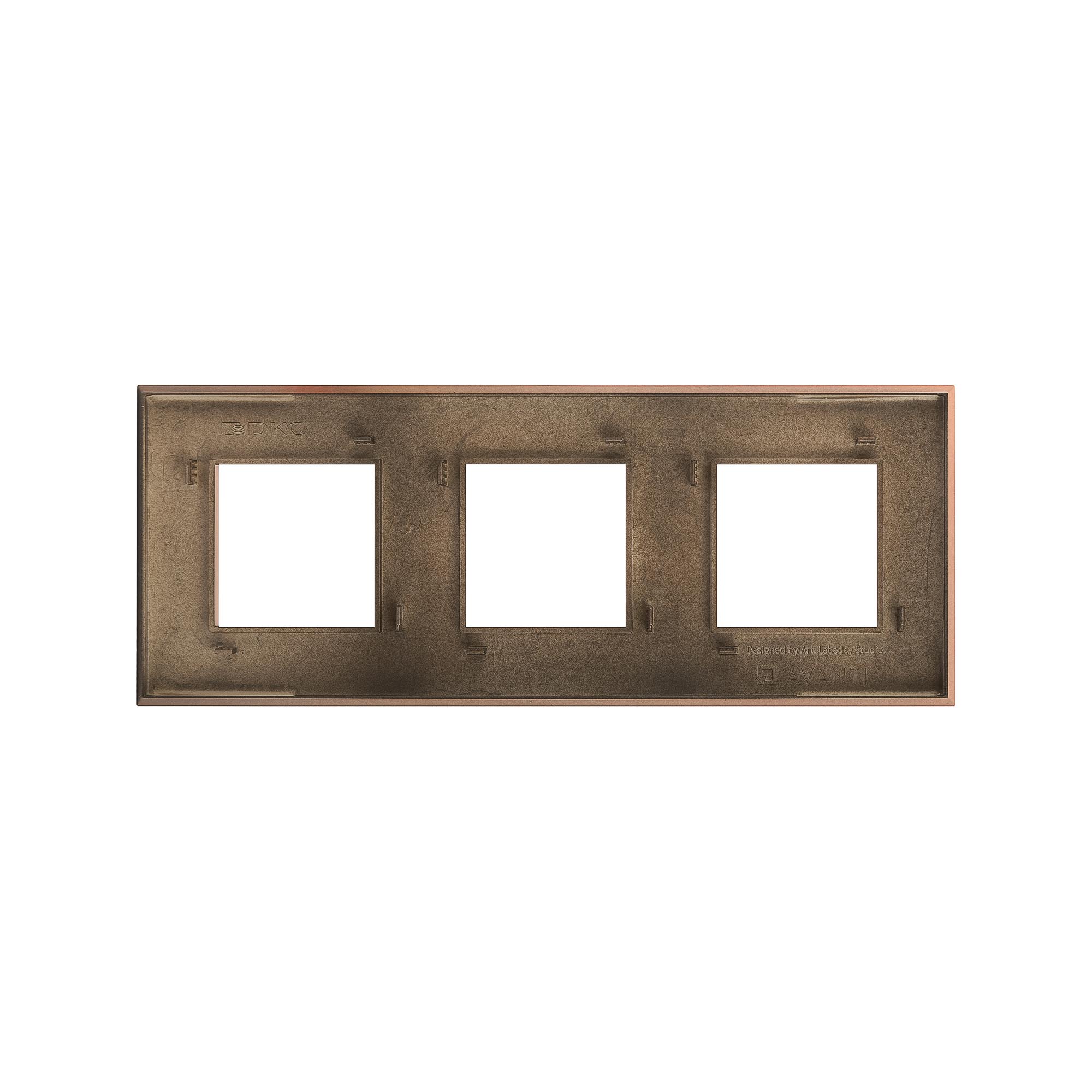 Рамка 3 поста (6 мод.), Avanti, золотистый жемчуг