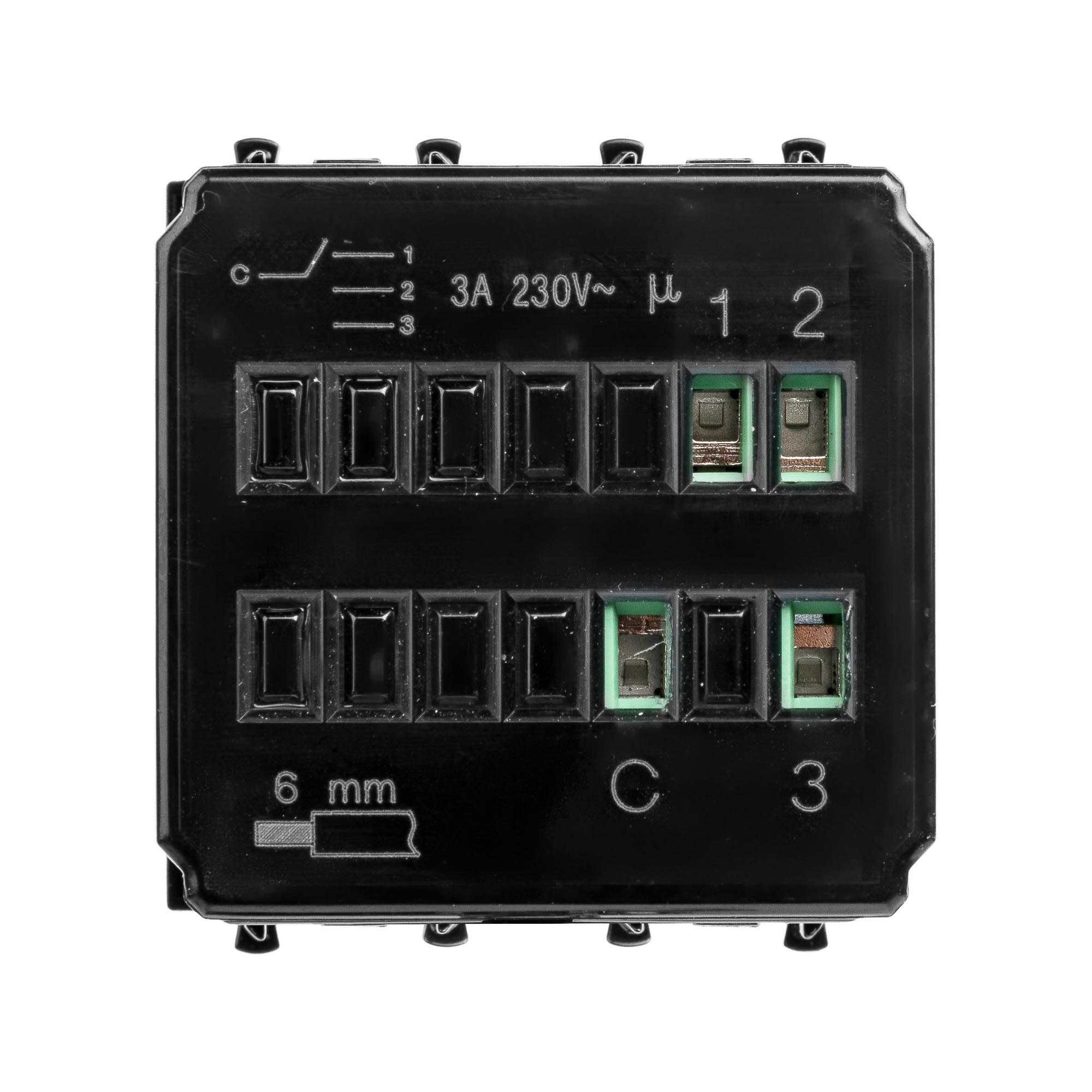 Механизм управления вентиляторами модульный, Avanti, черный квадрат, 2 модуля