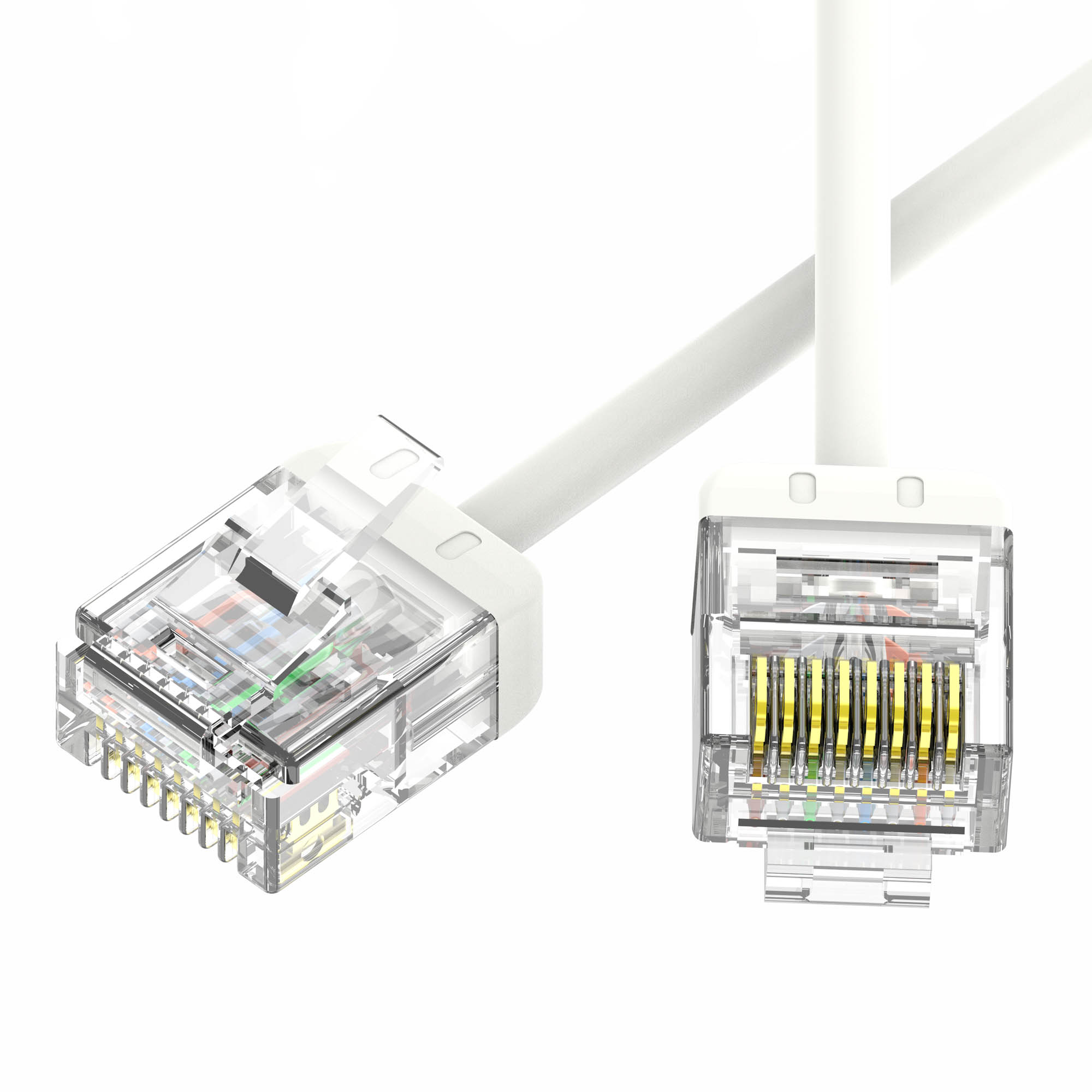 Коммутационные шнуры кат. 6 SLIM Патч-корд неэкранированный Ultra SLIM CAT6 U/UTP 4х2, 32 AWG, LSZH, белый, 0,3м DKC|ДКС