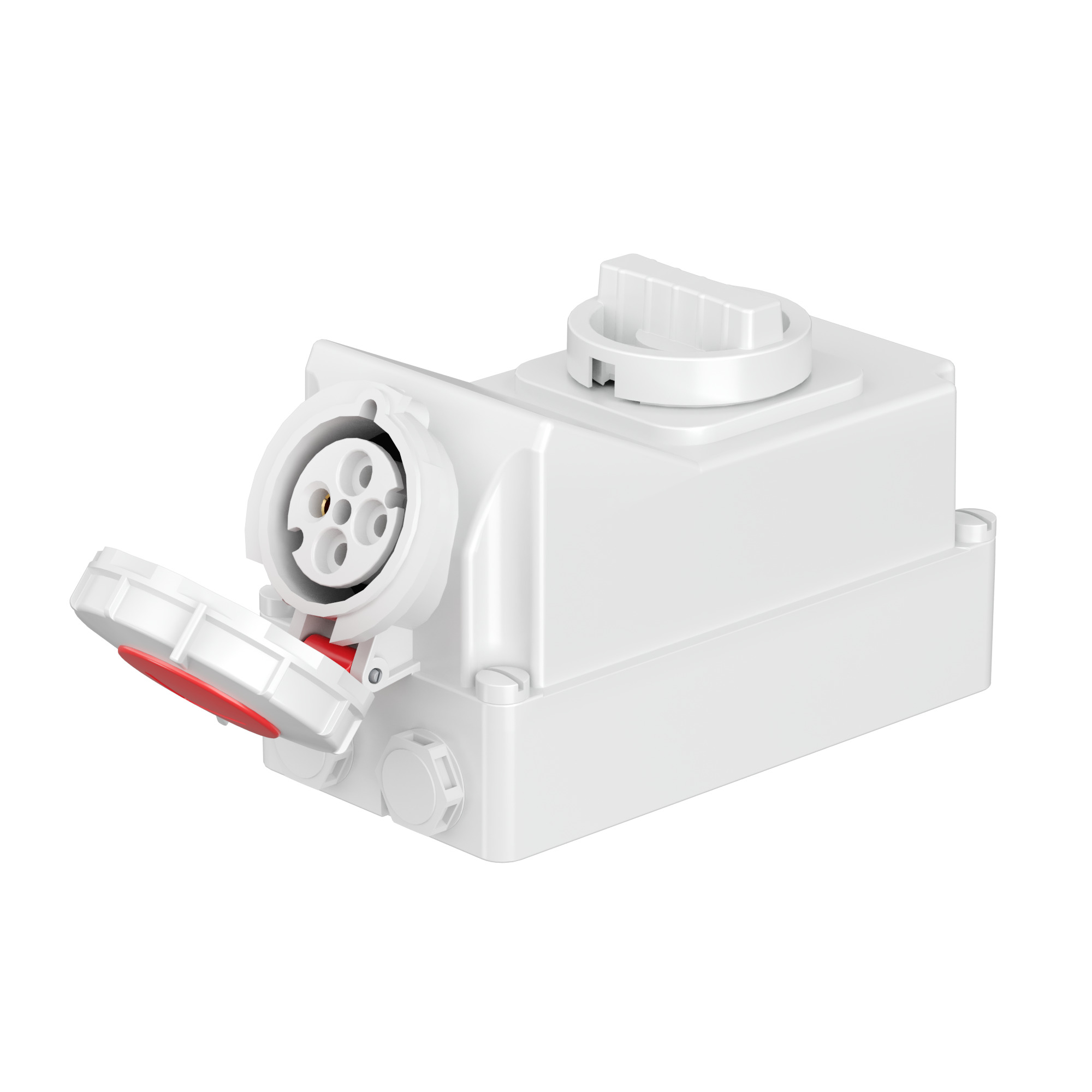 400 В, 3 ч Розетка настенная с механической блокировкой и боковым расположением разъема WIS IP67 32А 3P+E 400В 3h DKC|ДКС