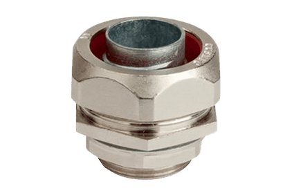 Kit connector metal flexible conduit-box with the external thread