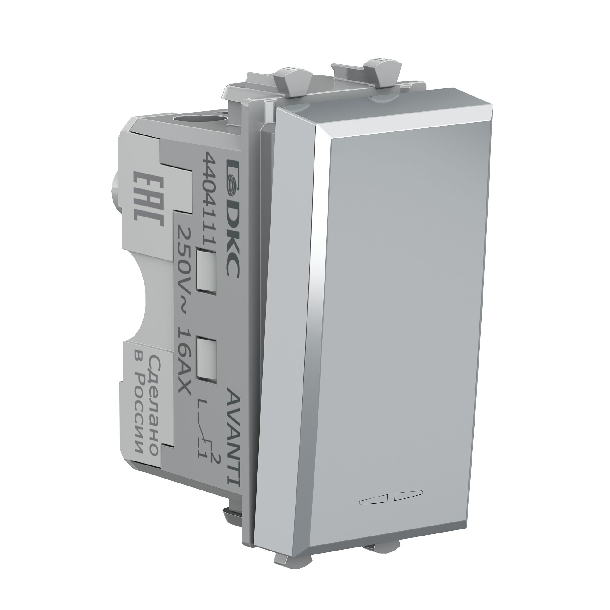Переключатель модульный, Avanti, закаленная сталь, 1 модуль