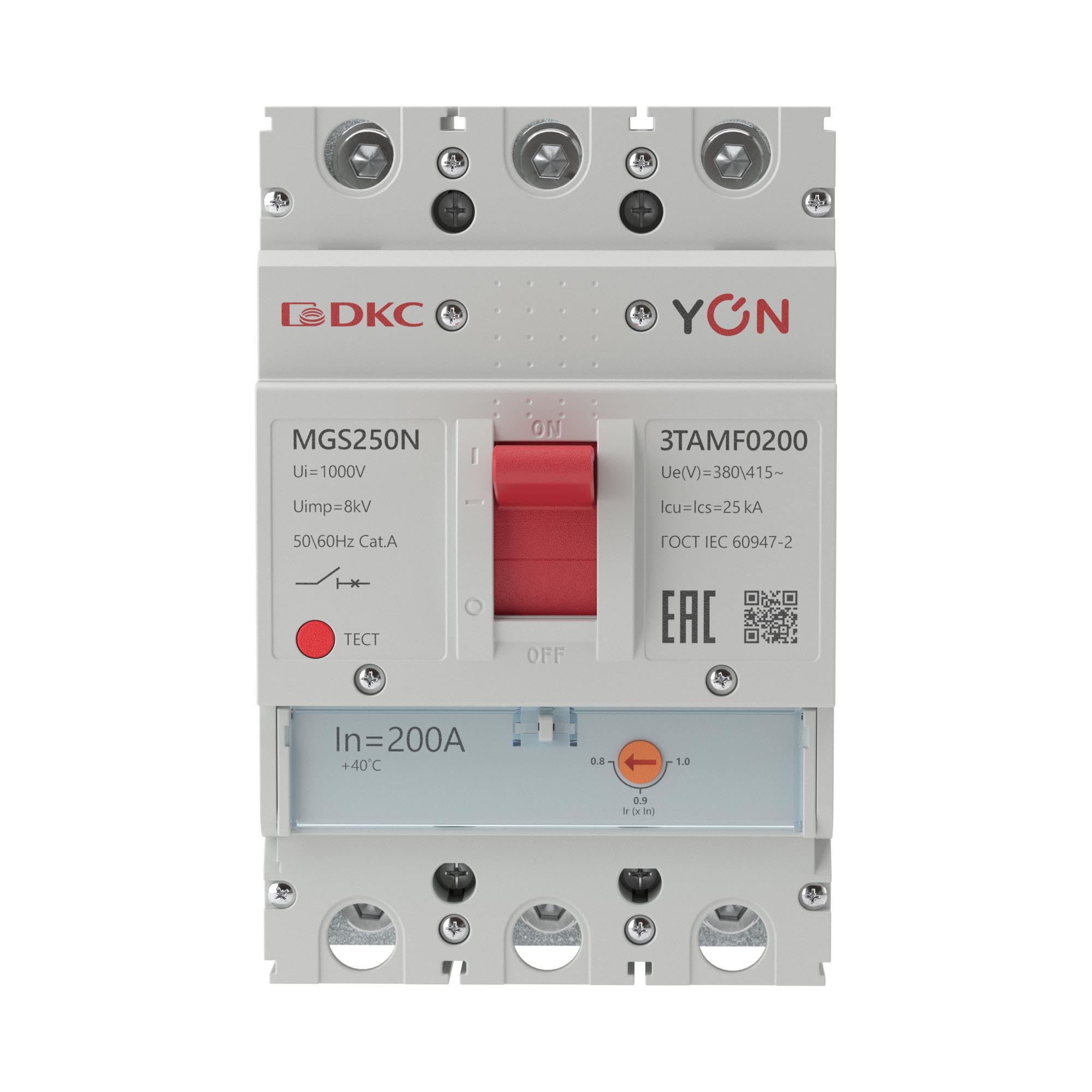 Авт. выкл. YON MGS250 3P 160-200A 36kA