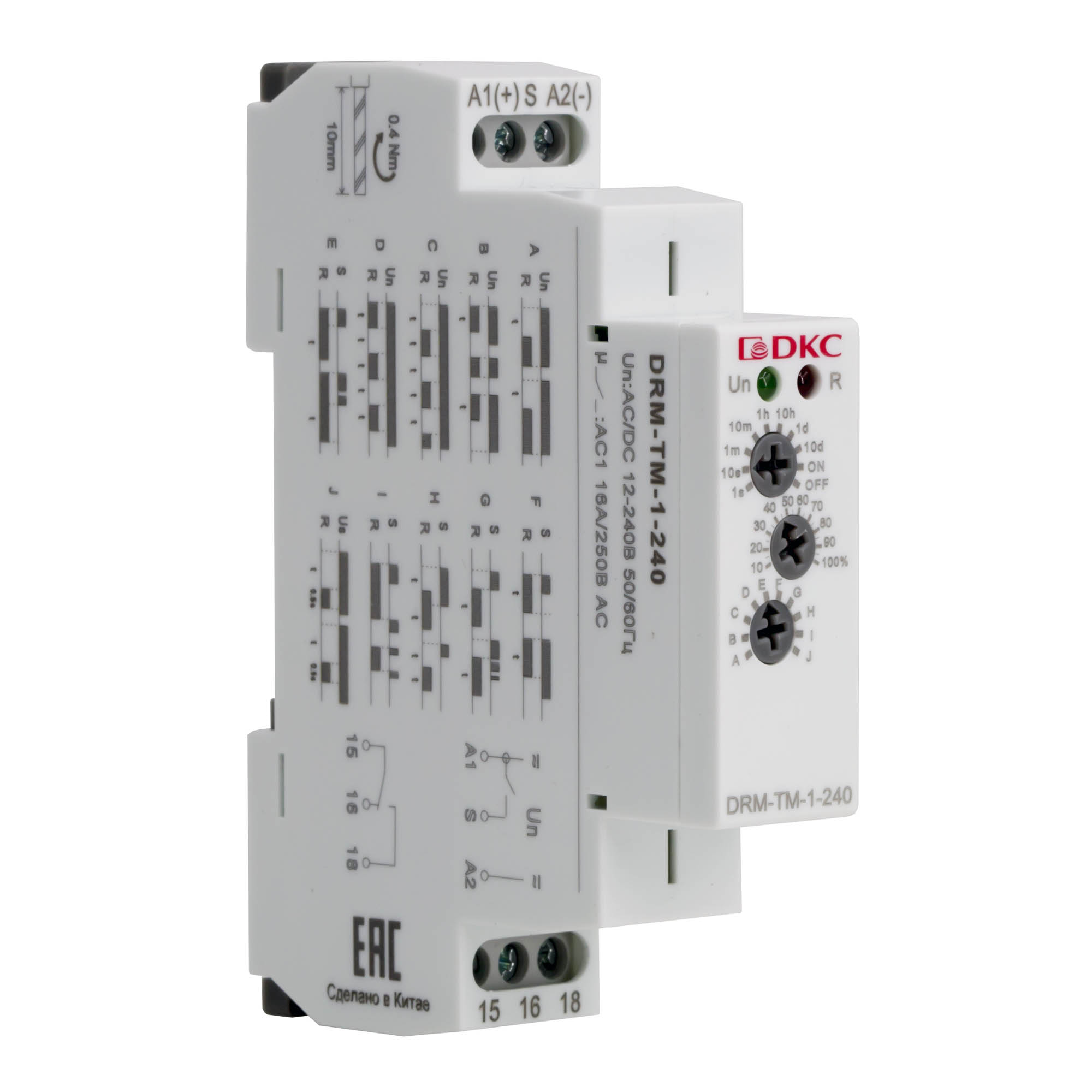 Реле времени многофункциональное, конфигурация контакта 1CO, AС/DC 12-240В