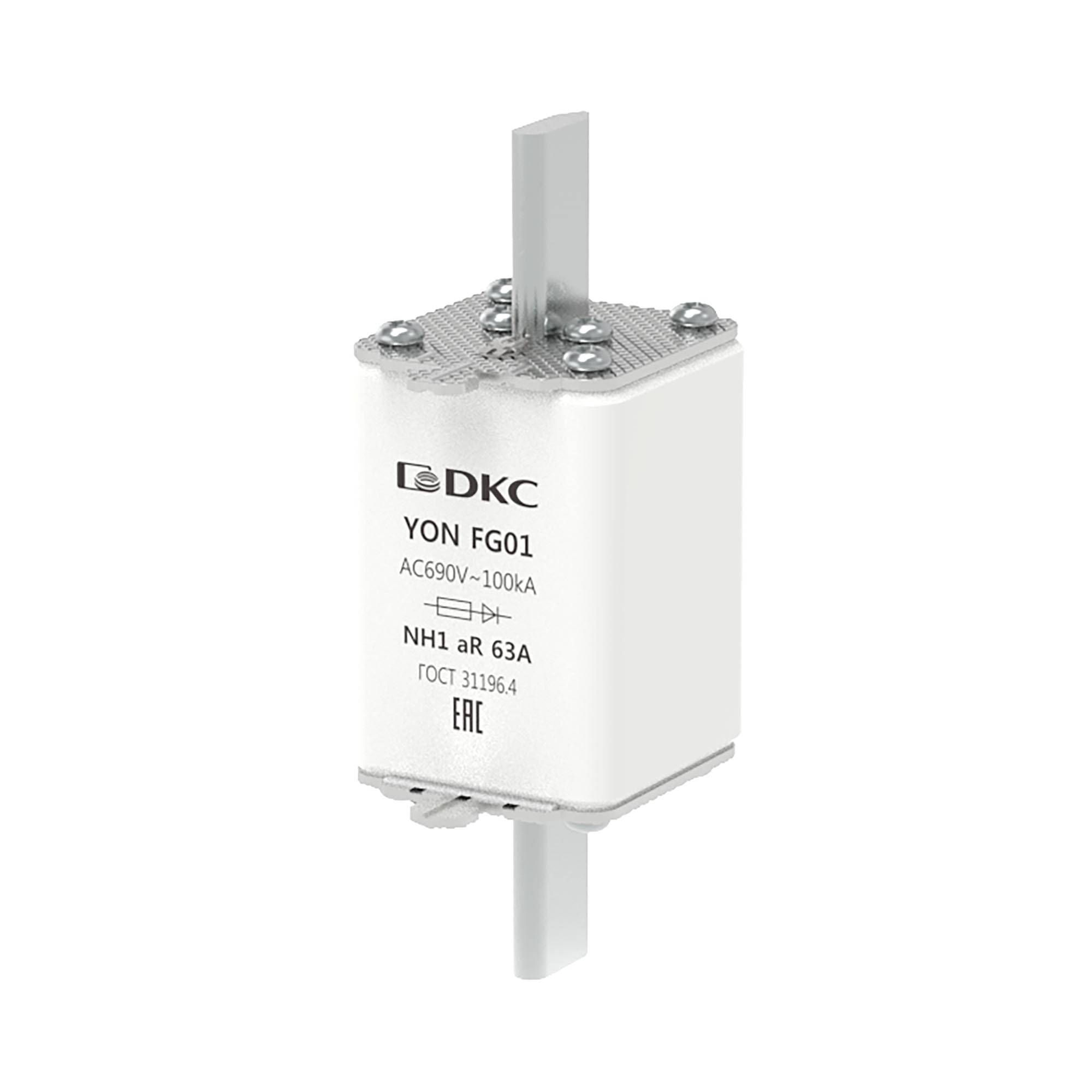 Предохранитель YON ножевого типа FG1 63А 690V характеристика aR