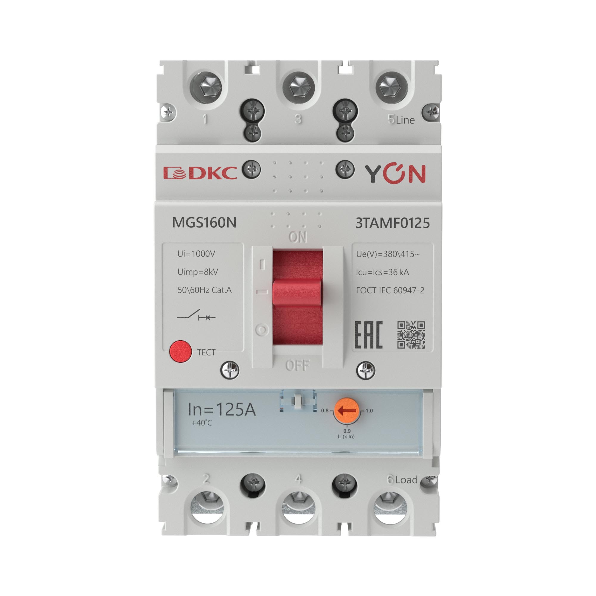 Авт. выкл. YON MGS160 3P 100-125A 36kA