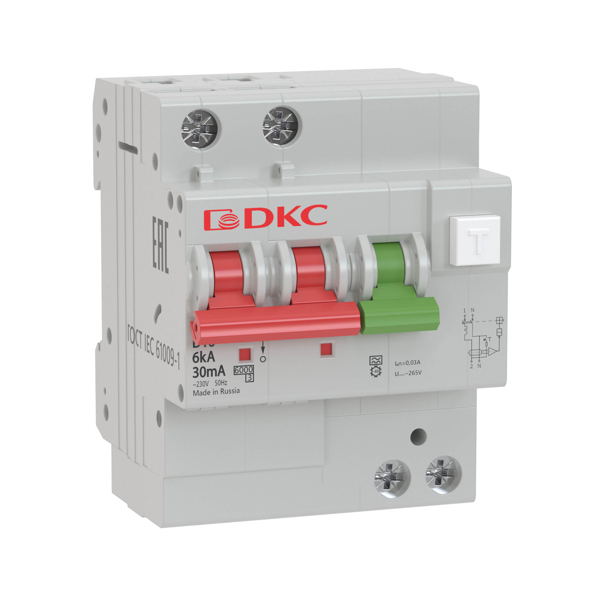 Residual-current circuit breaker (RCCB) with overcurrent protection YON MDV63-24C40-A (2p, 300mA)