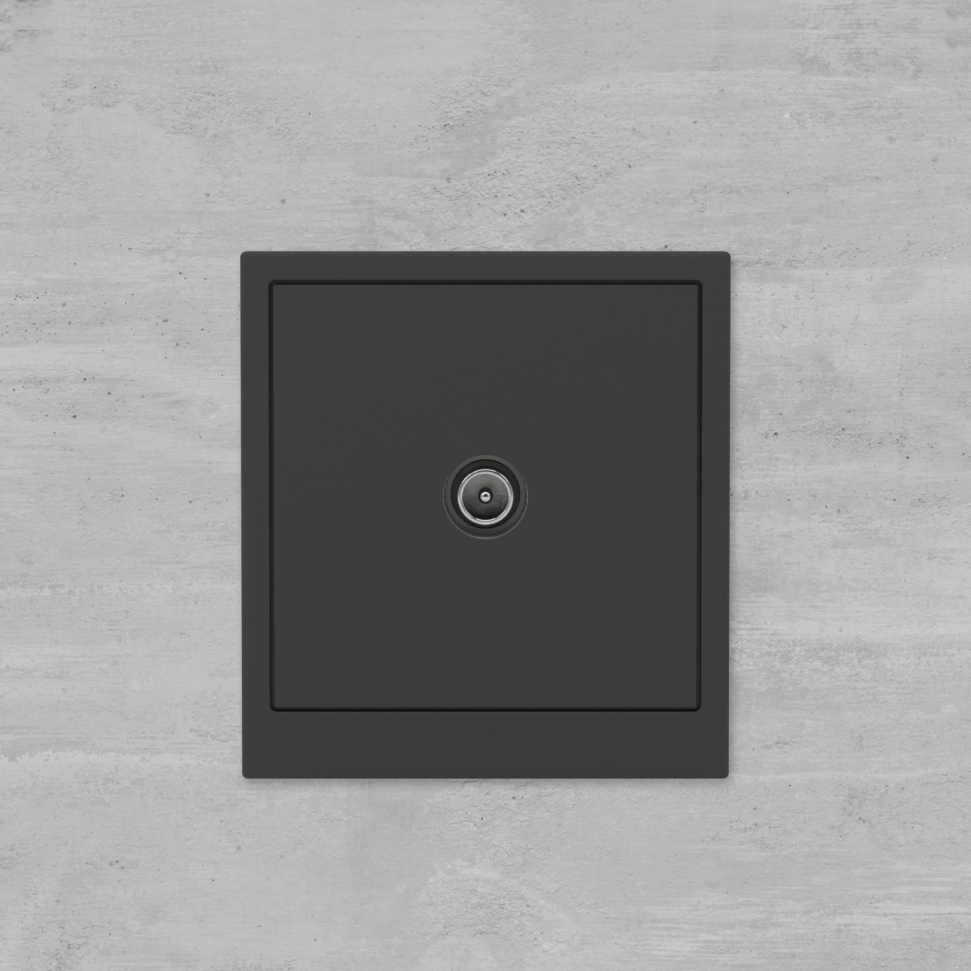 Розетка TV проходная, KANT, черный уголь