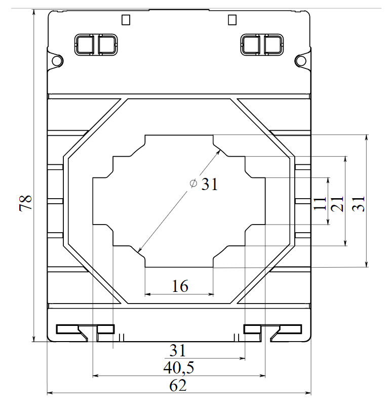 Трансформатор тока CT40 400/5А, класс точности-0.5S, мощность -2.5ВА