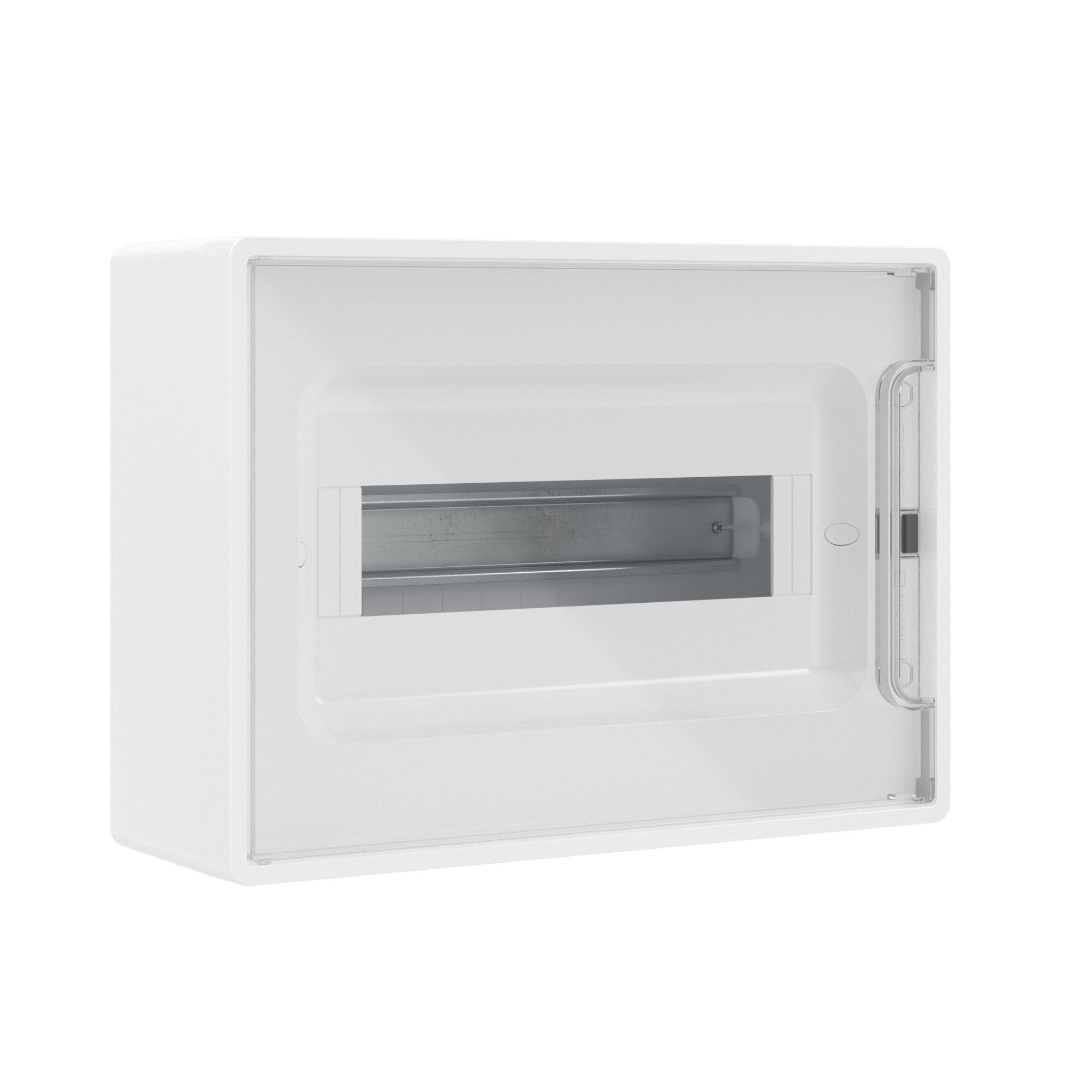 Щиток 12 мод настенный Фрейм (FRAME), белый, с прозрачной дверцей, с 2 шинами  PEN на 6 и 8 отв.