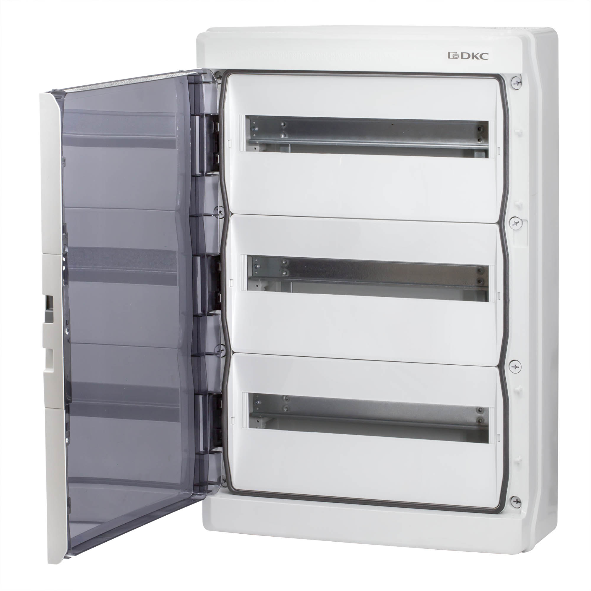 Щиток настенный с дверцей 54 мод.,IP65, серый, с клеммным блоком 63А