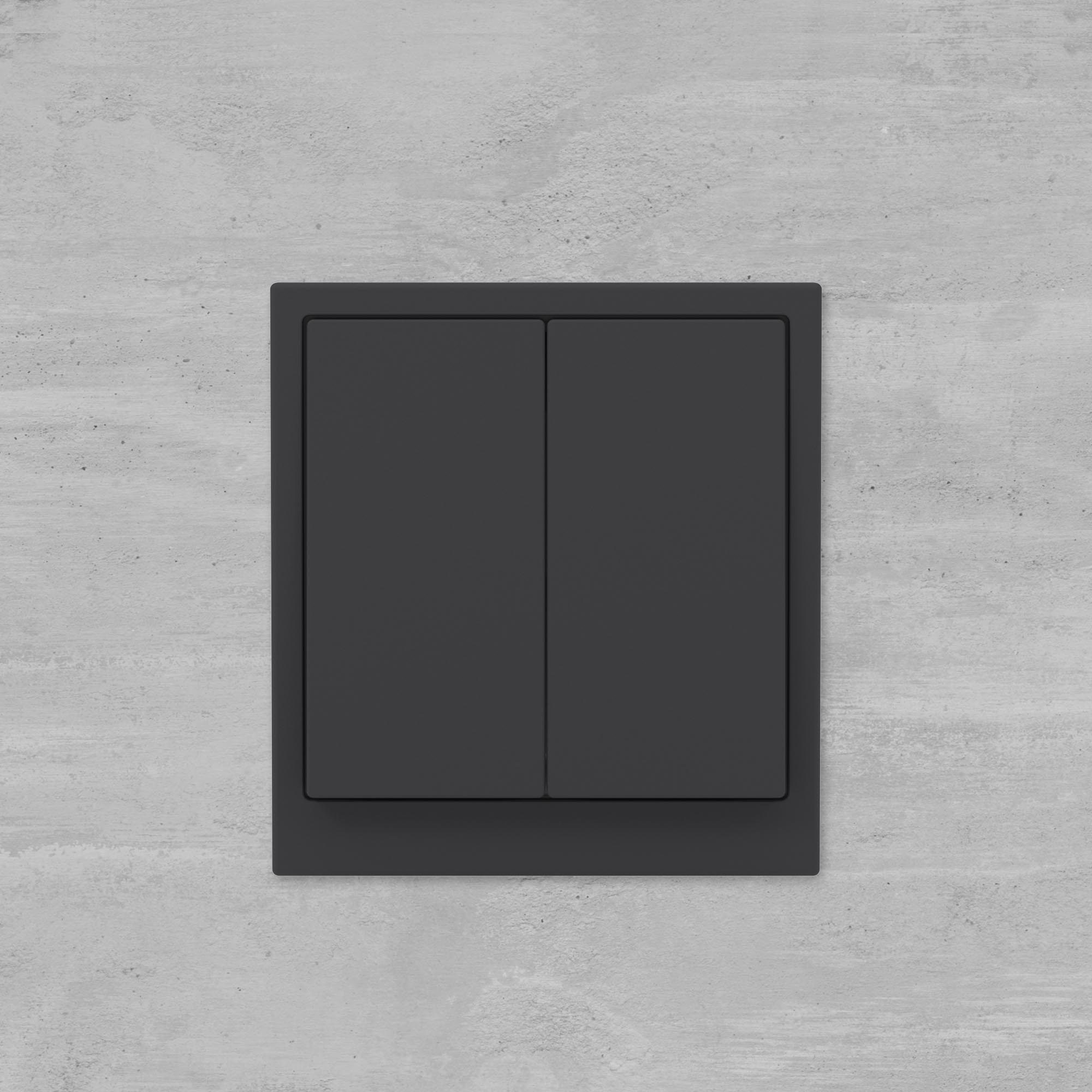 Кнопка двухклавишная, KANT, черный уголь