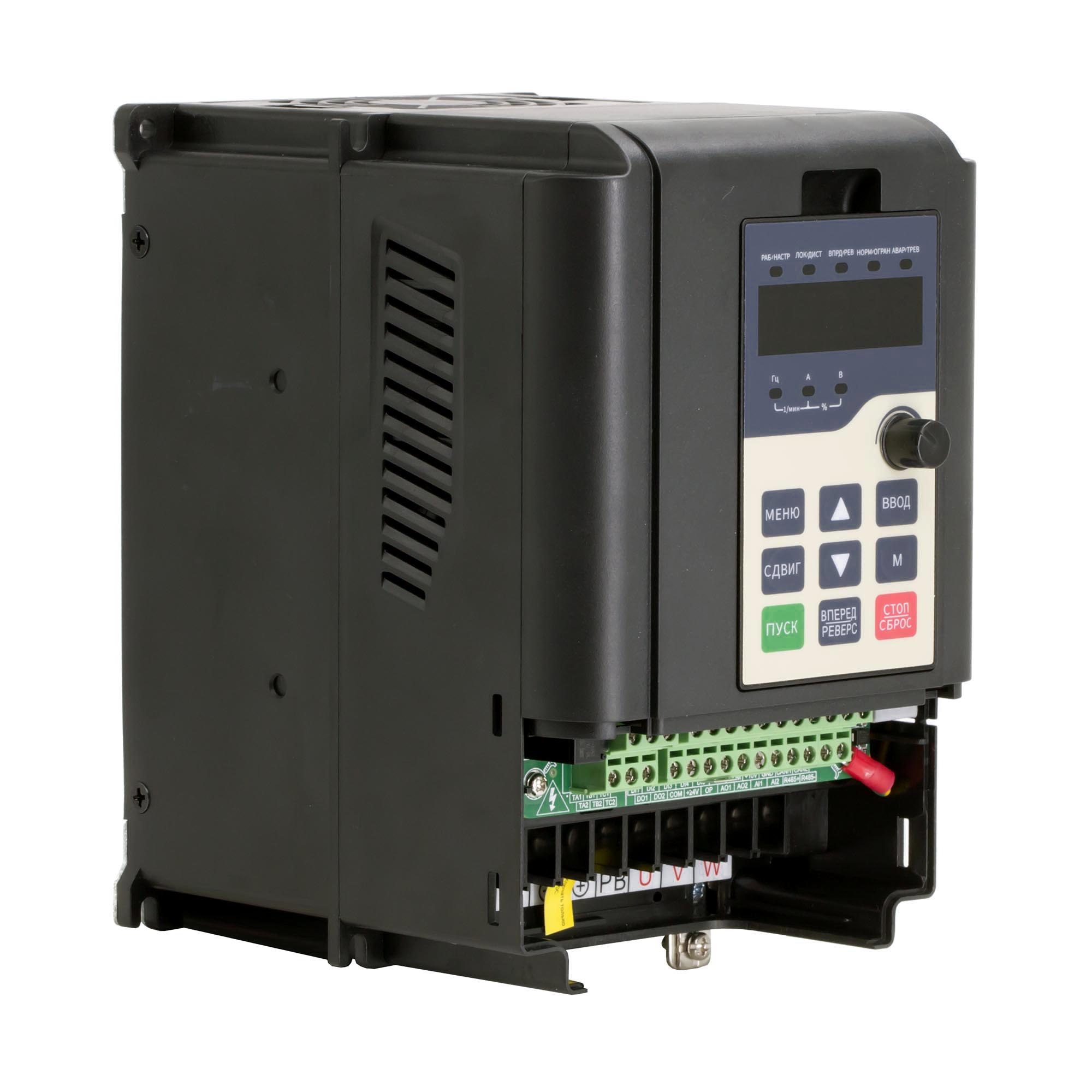 Преобразователь частоты, 1ф. питание 220В, выходная мощность 2,2 кВт, встроенный тормозной прерыватель и ЭМС фильтр