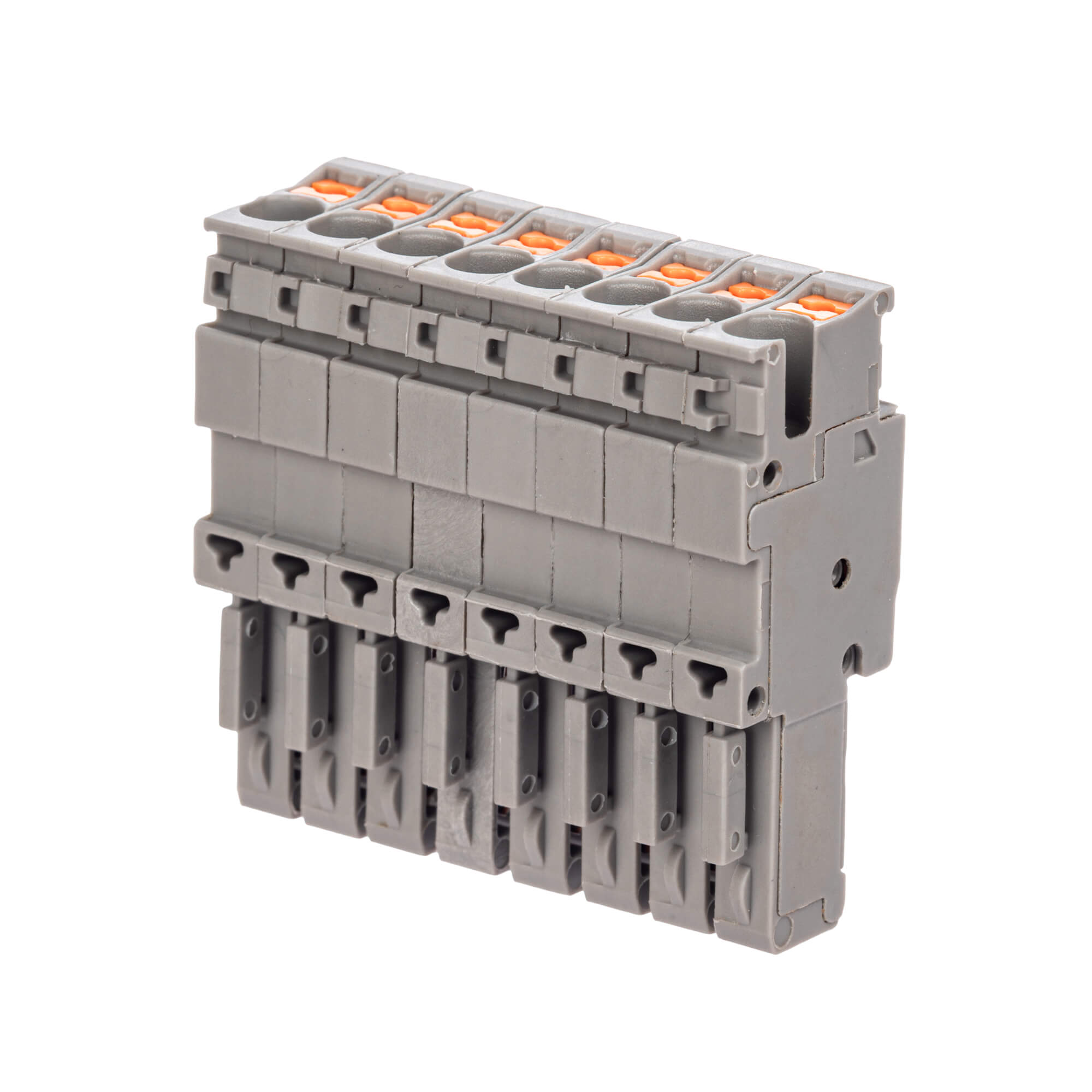 Штекер, зажим push-in, 8 точек подключения, 2.5 кв.мм, серый