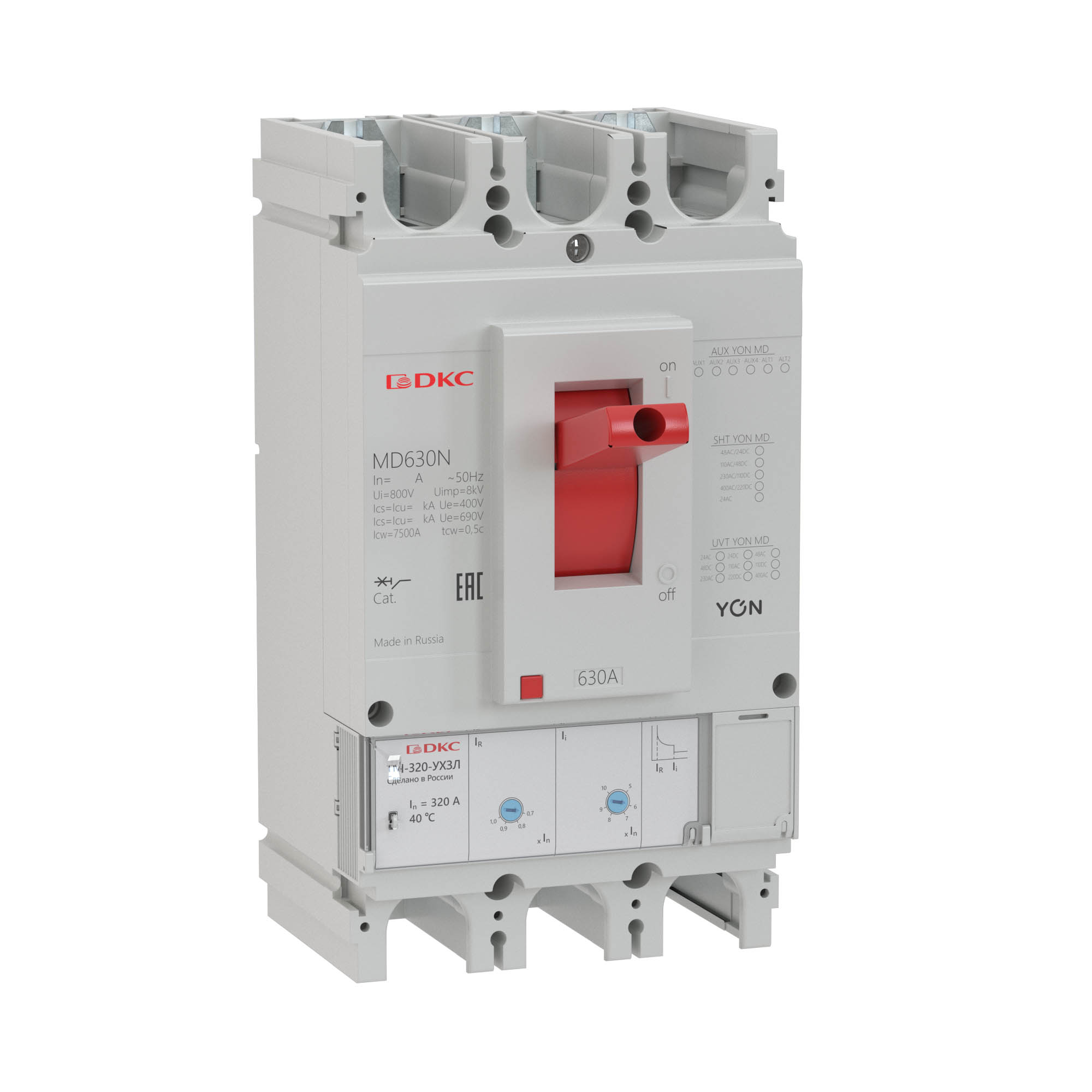 Авт. выкл. YON MD630N-TM320 3P 320А 40kA Ir 0.7…1xIn Ii 5…10xIn DKC
