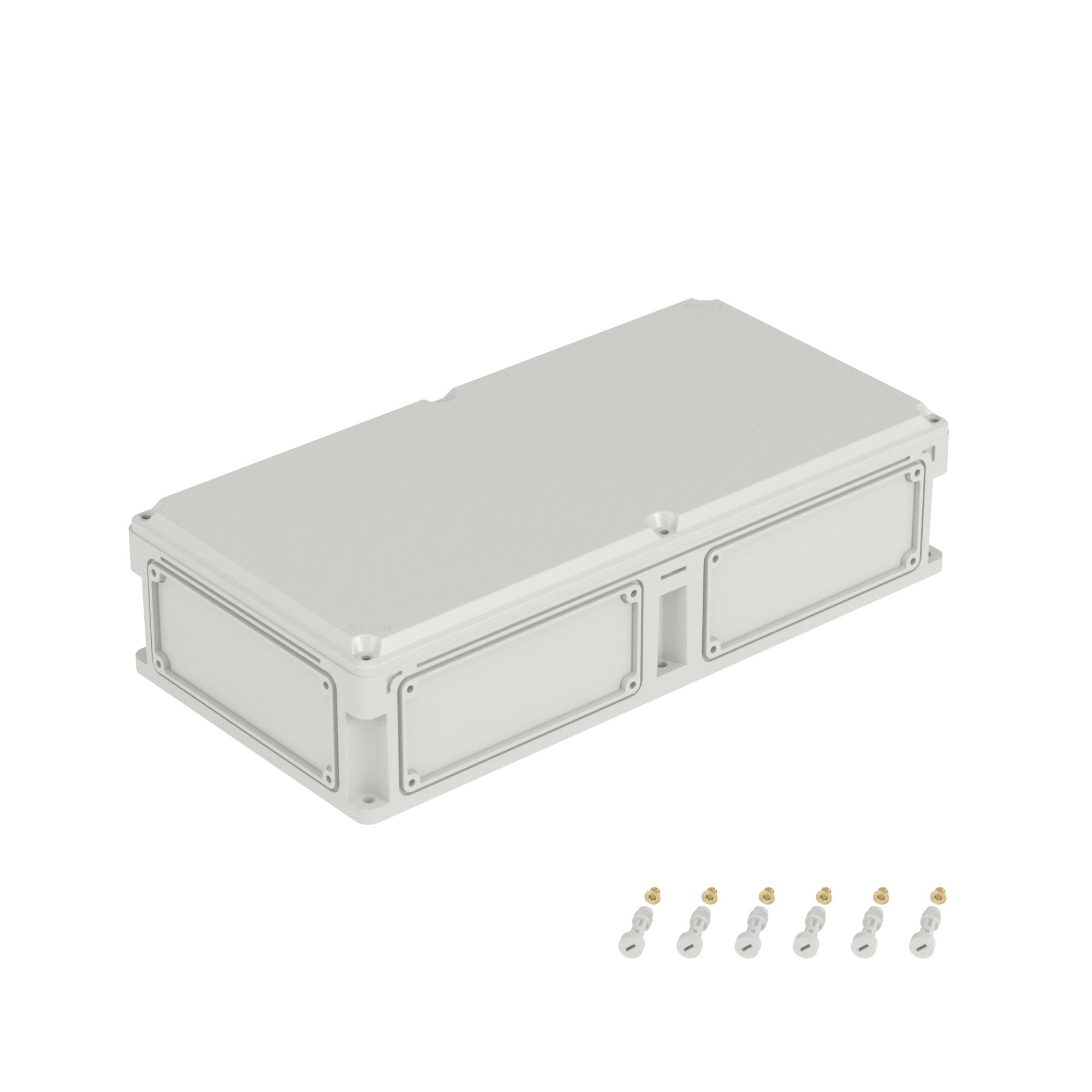 Корпус RAM box без МП 600х300х146 мм, с фланцами, непрозрачная крышка высотой 21 мм, IP66/IP67 Корпуса RAM box с выбивными фланцами и непрозрачной крышкой Корпус RAM box без МП 600х300х146 мм, с фланцами, непрозрачная крышка высотой 21 мм, IP66/IP67 DKC|ДКС