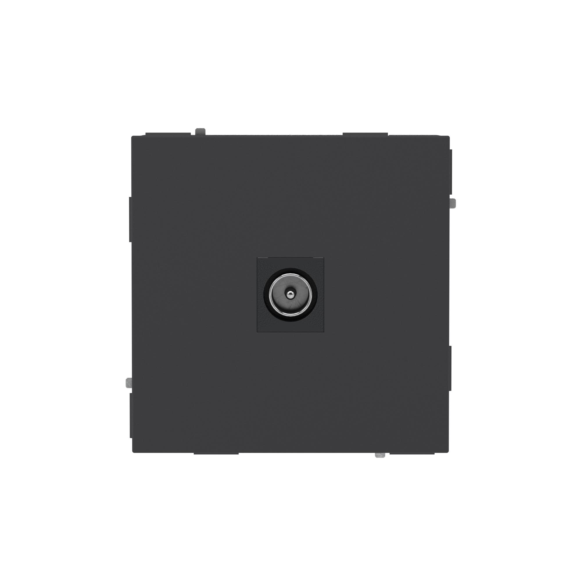 Розетка TV одиночная, KANT, черный уголь