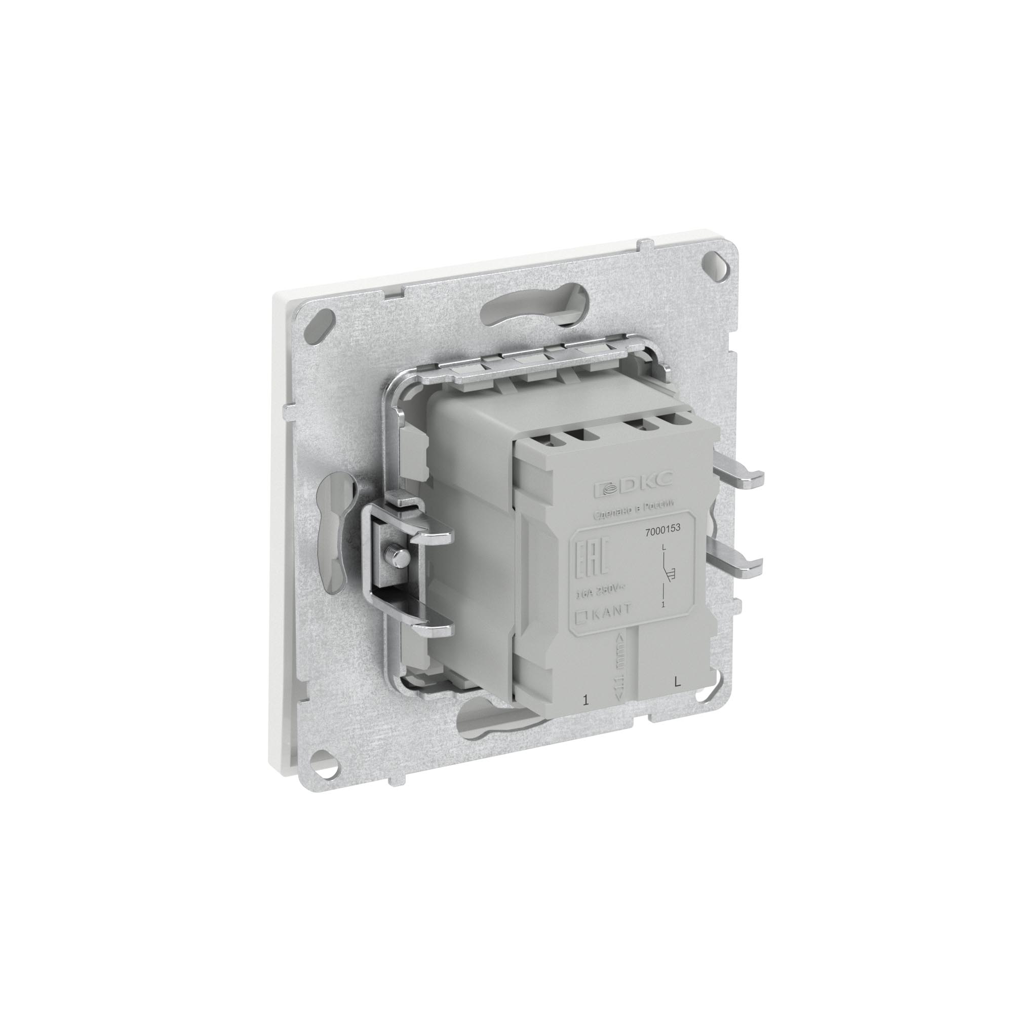 Кнопка одноклавишная, KANT, белая магнолия