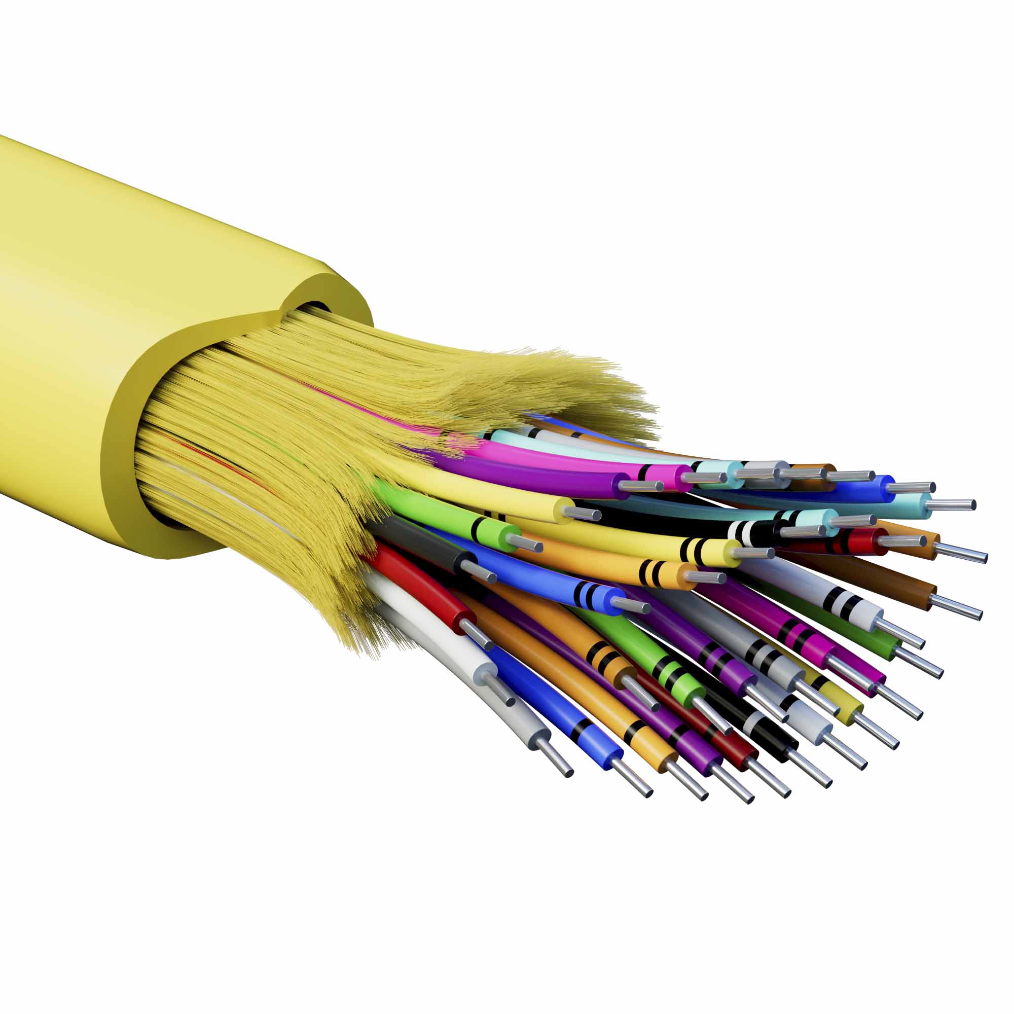 Кабели для внутренней прокладки с волокнами ОS2 Кабель волоконно-оптический, распределительный, арамидные упрочняющие нити, для внутренней прокладки, нг(A)-HFLTx, 36 ОВ, категорияOS2 (G.652.D) плотный буфер, 0,4 кН, барабан 500 м DKC|ДКС