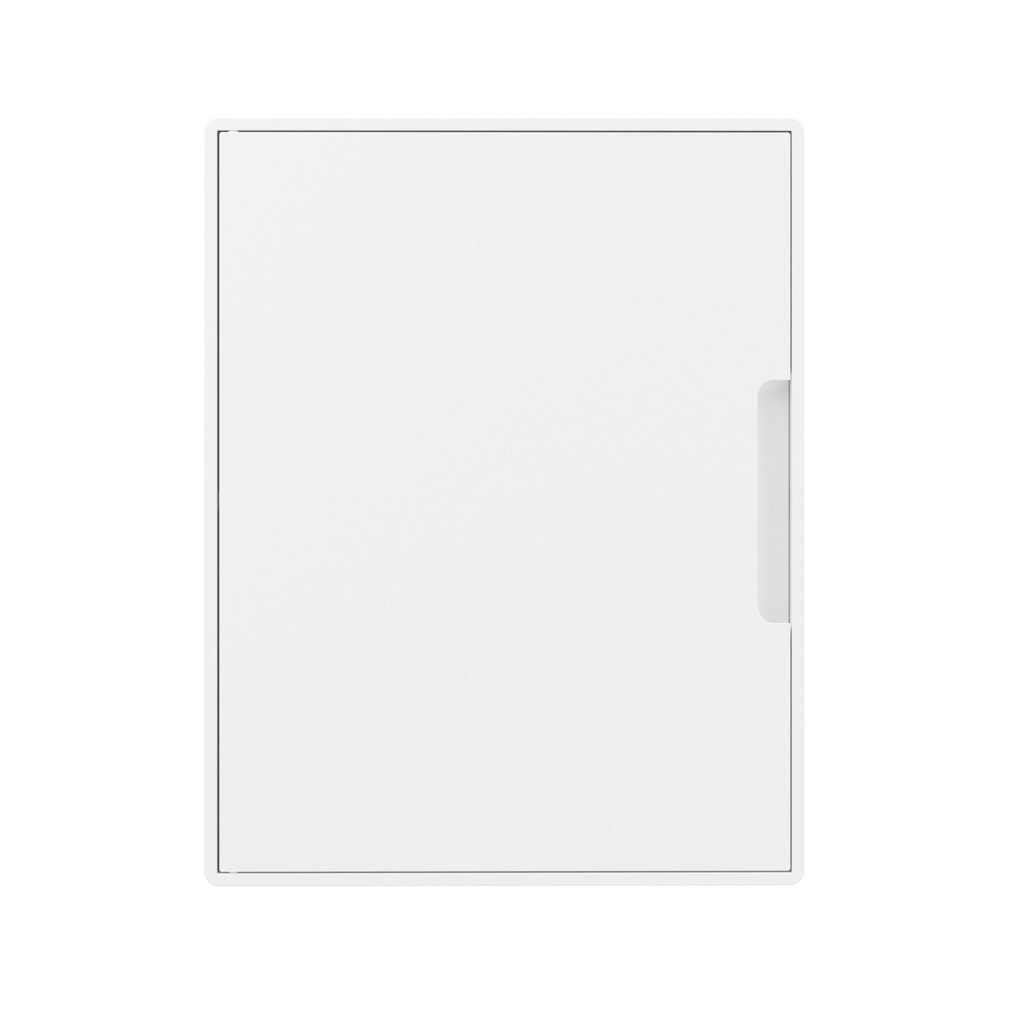 Щиток 24 мод настенный слаботочный Фрейм (FRAME), белый, с белой дверцей, с  монтажной платой, 1 розеткой (арт. 76482B) и установочной рамкой