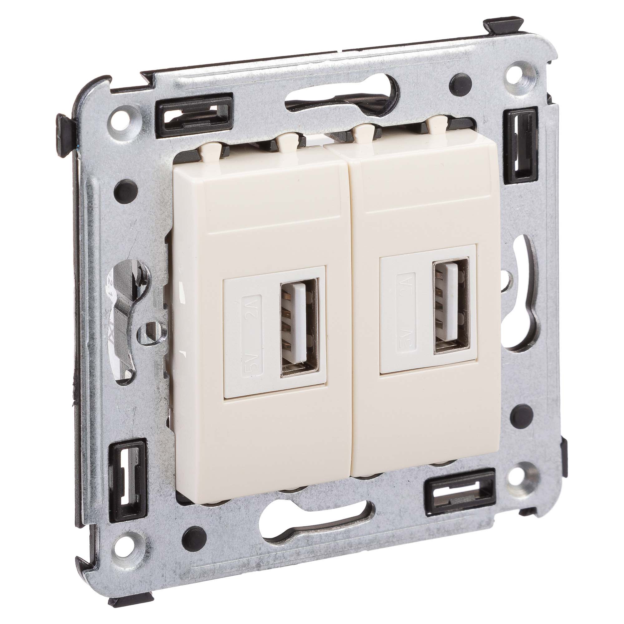 USB зарядное устройство в стену 2.1 А, Avanti, ванильная дымка