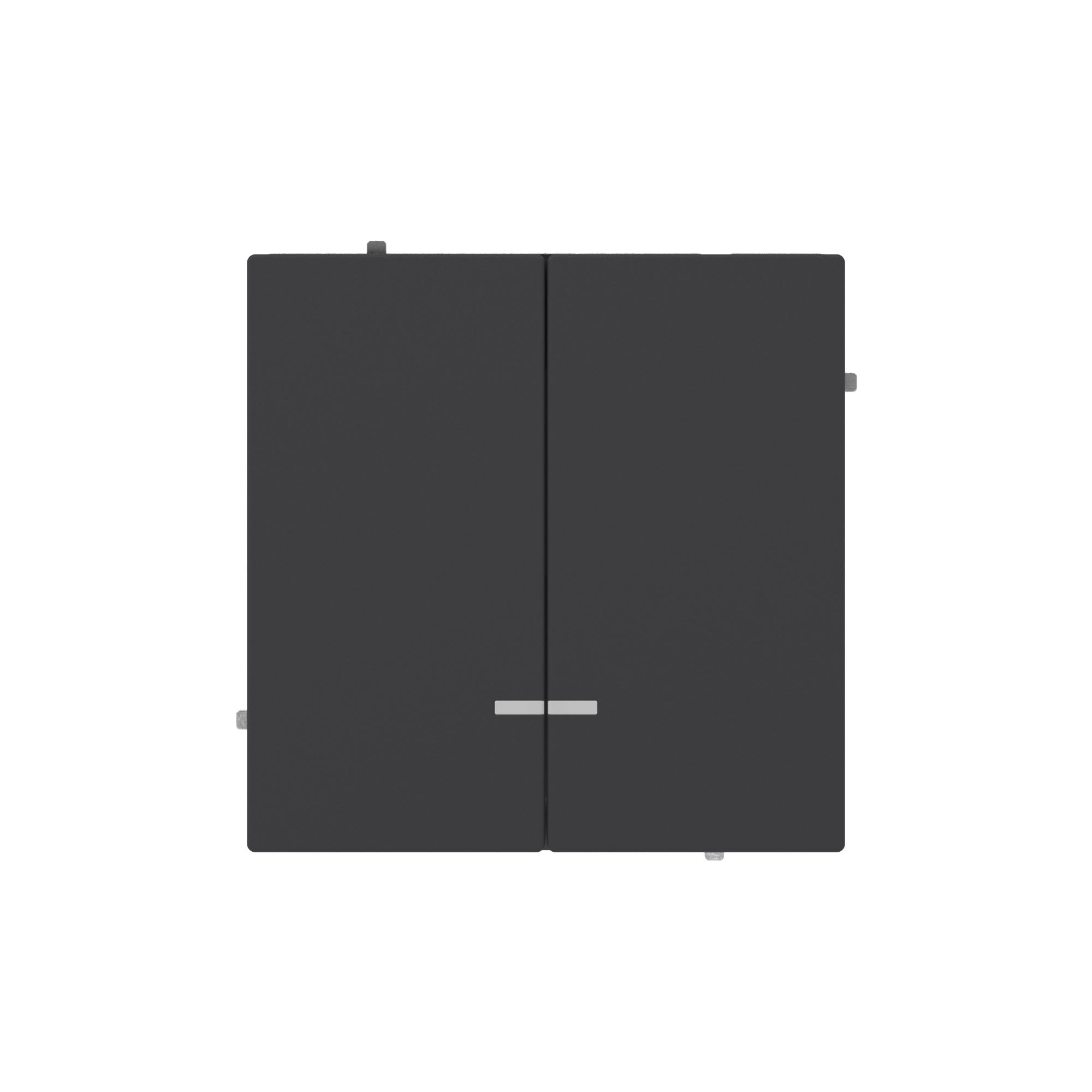 Переключатель двухклавишный с подсветкой, KANT, черный уголь