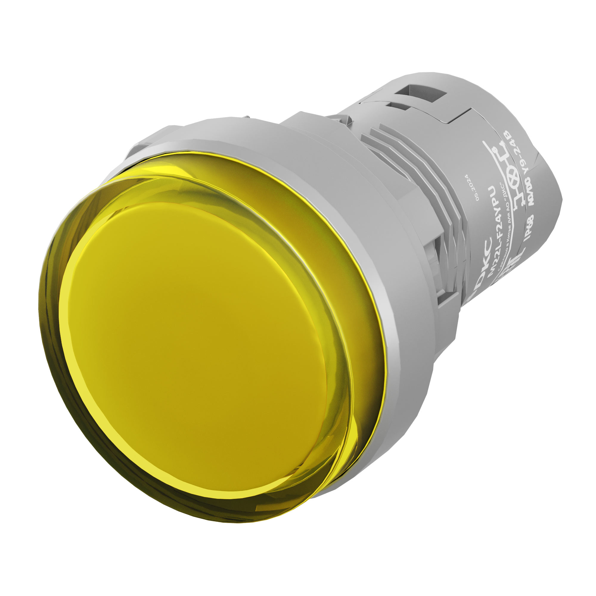 Сигнальная лампа со встроенным диодом 9-24В, желтая, зажим Push-In