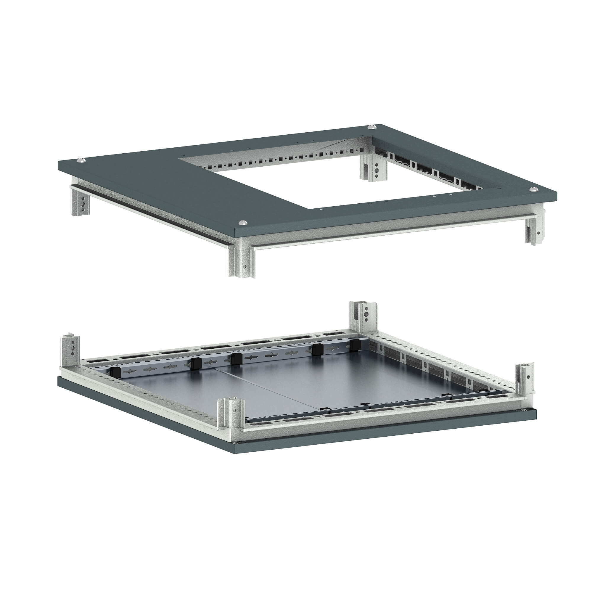 Комплект крыша-основание корпуса Крыша с фланцем и основание для 19" IT-CQE 800x800, RAL7011 DKC|ДКС