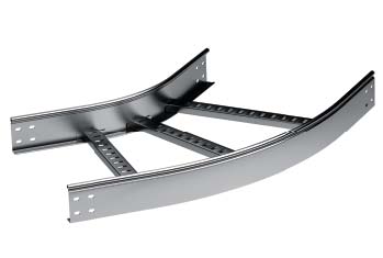 Угол горизонтальный 45 градусов 50x500 R-600 в комплекте с крепежными элементами и соединительными пластинами, необходимыми для монтажа, горячеоцинкованный