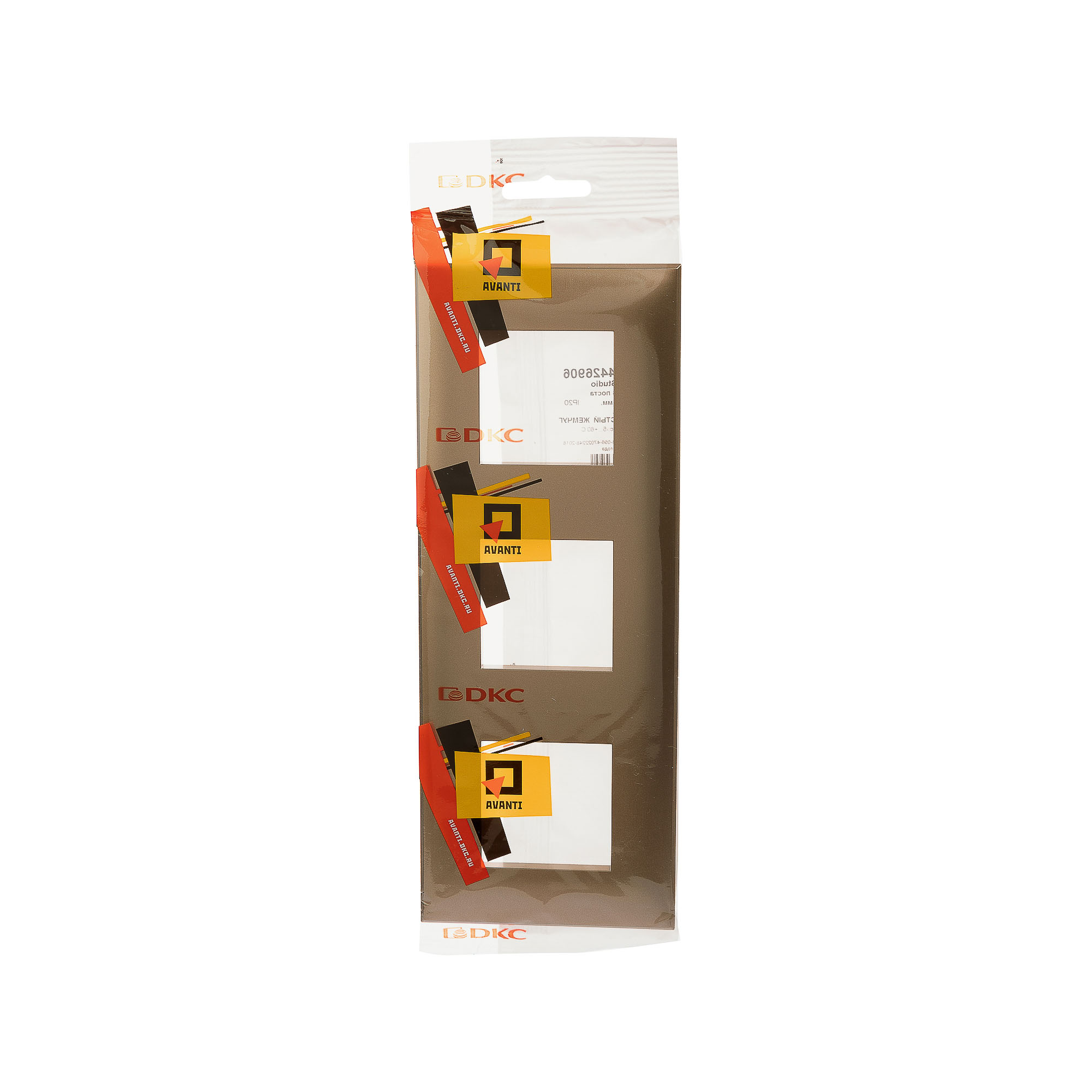 Рамка 3 поста (6 мод.), Avanti, золотистый жемчуг