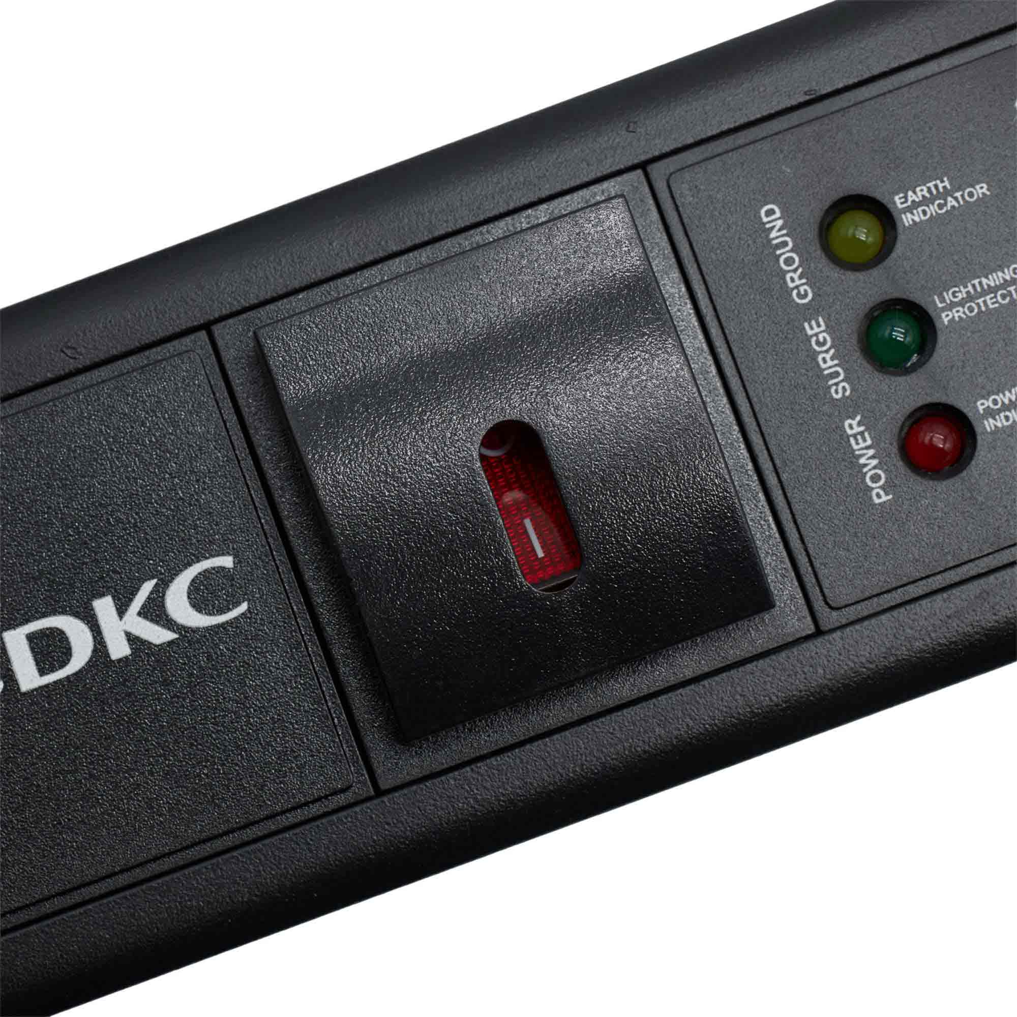 Блок распределения питания (PDU) 0U, 16A с выключателем, защитой и индикацией, Вых:10 Sсhuko, Вх: Schuko