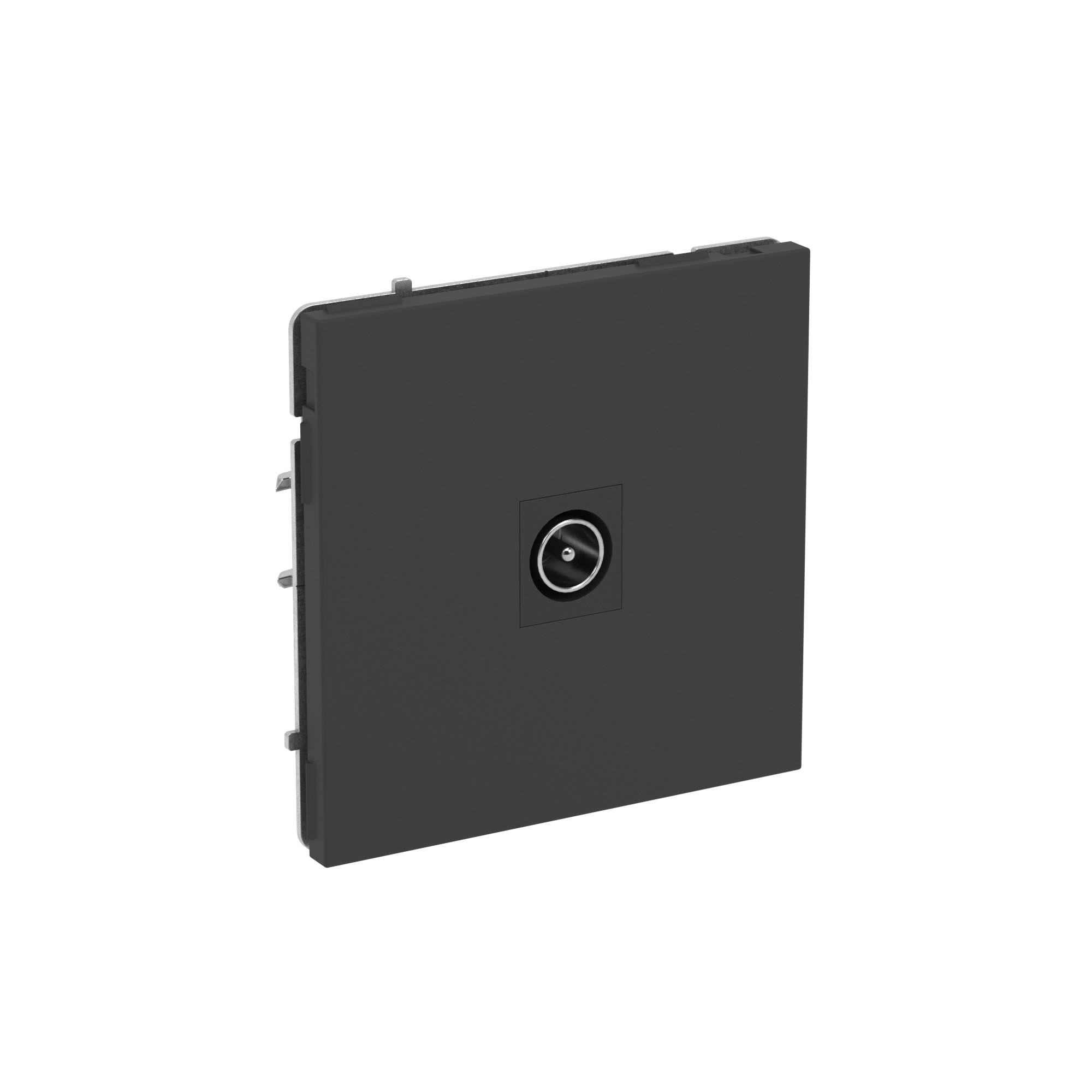 Розетка TV одиночная, KANT, черный уголь