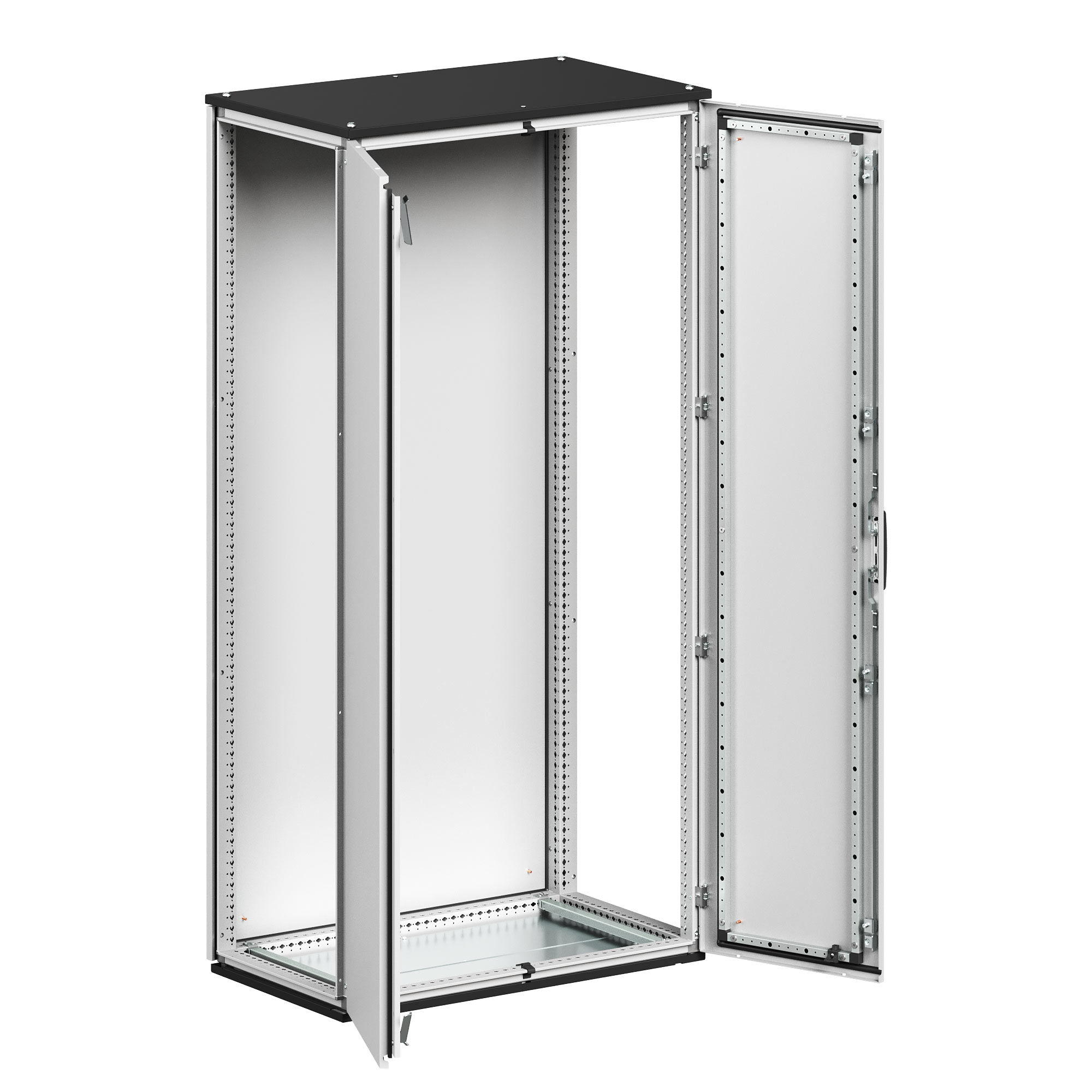 Напольный собранный корпус CQE N с двустворчатой дверью и с задней панелью ВхШхГ 1400x1600x400 мм RAM block