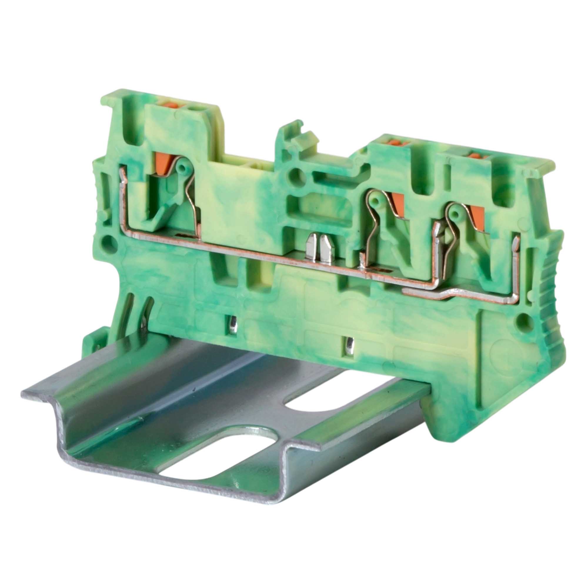 Клемма заземления, зажим push-in, 3 точки подключения, 1.5 кв.мм