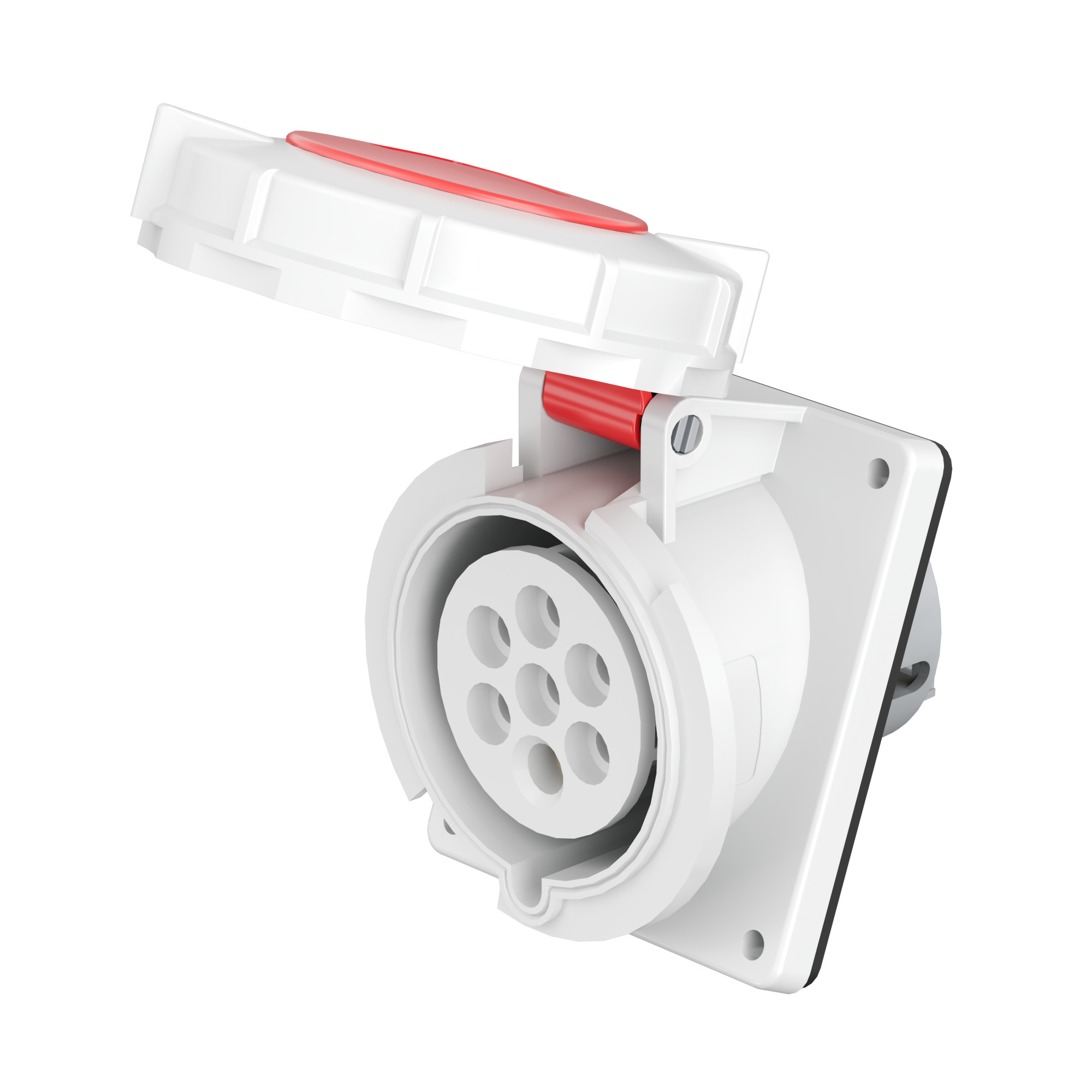 400 В, 6P+E Розетка панельная с наклоном PAS IP67 32A 6P+E 400В DKC|ДКС