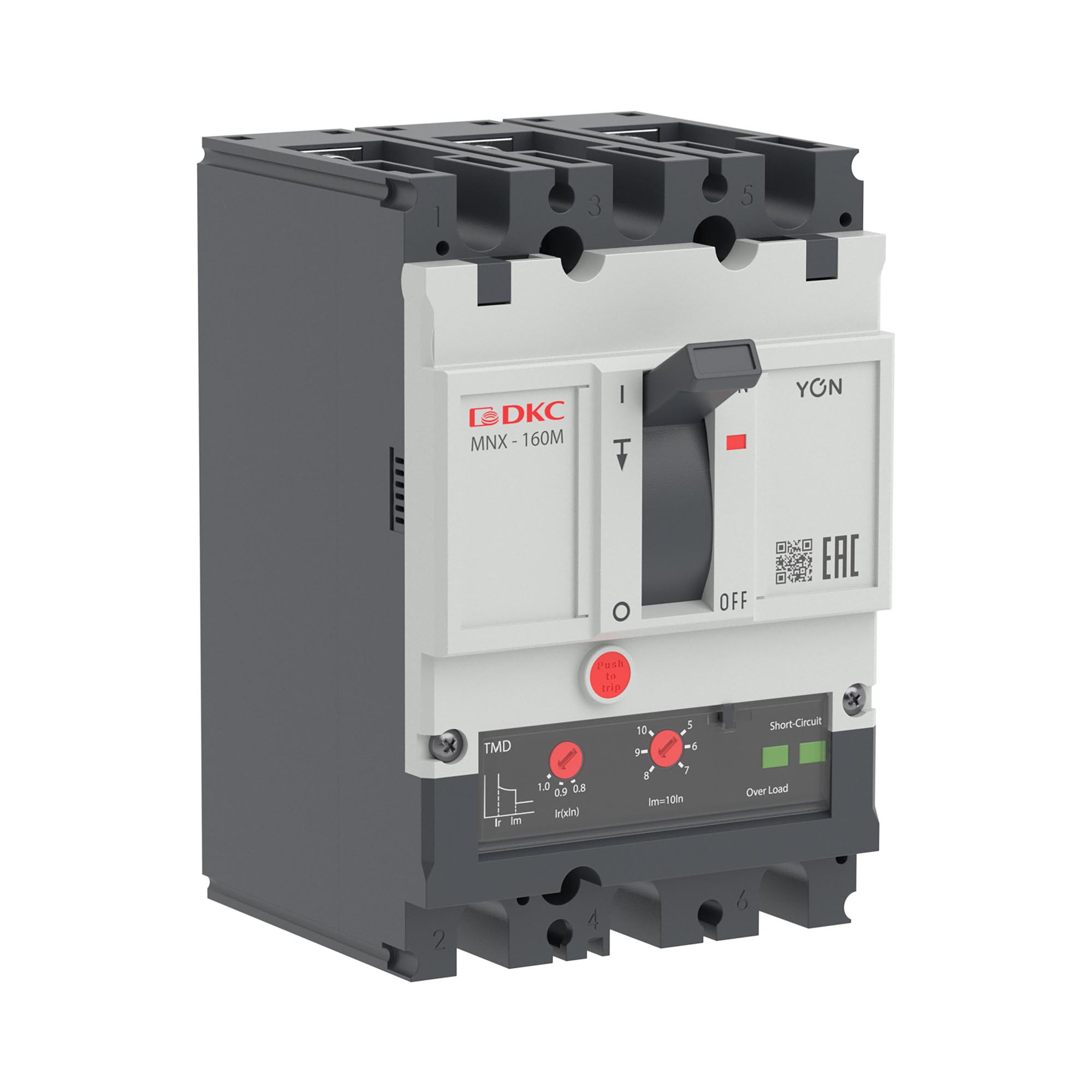 Автоматические выключатели в литом корпусе YON pro MNX Авт. выкл. пост. тока YON pro MNX160M 3P 125A 85kA при DC750V расц. TMD DC DKC|ДКС