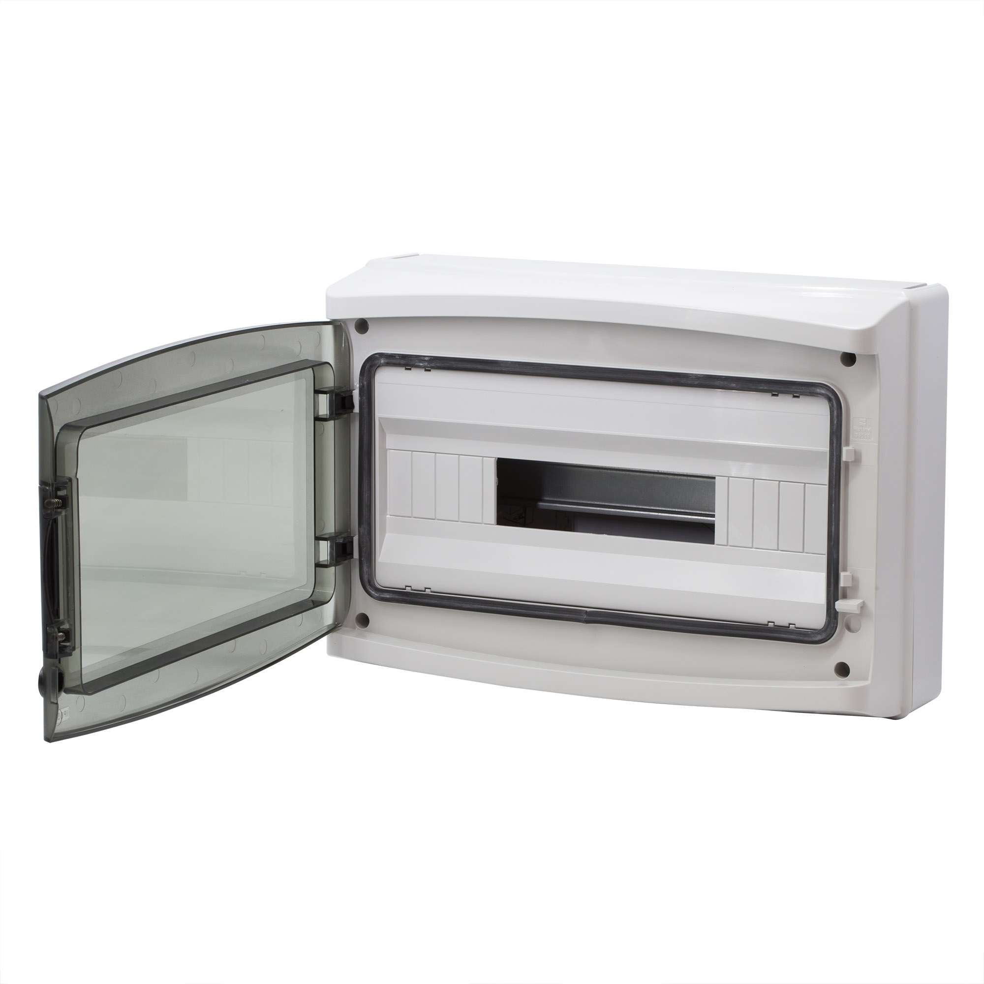 Щиток настенный с дверцей 18 мод.,IP65, серый, с клеммным блоком 63А