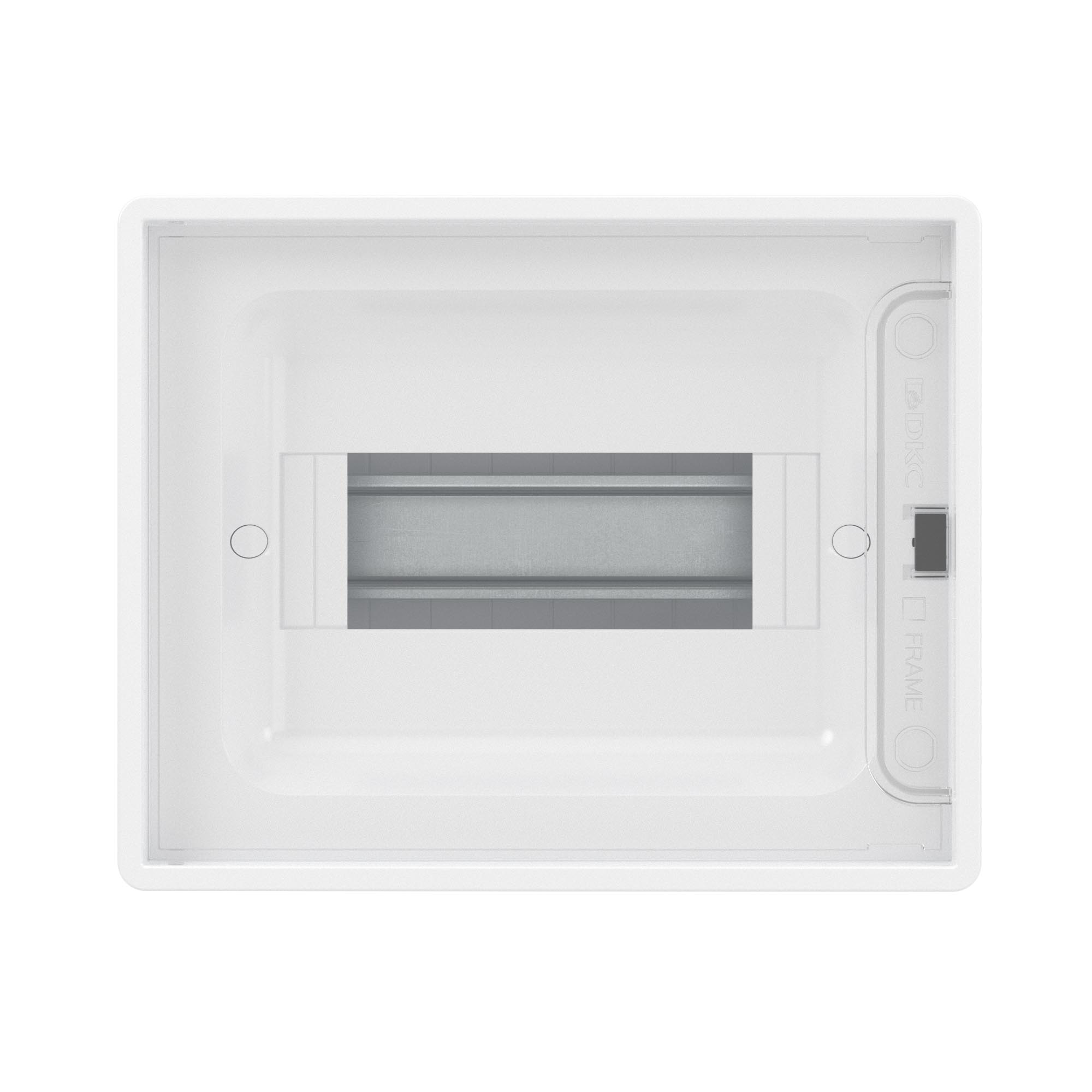 Щиток 8 мод настенный Фрейм (FRAME), белый с прозрачной дверцей, с 2 шинами PEN  на 6 и 8 отв.