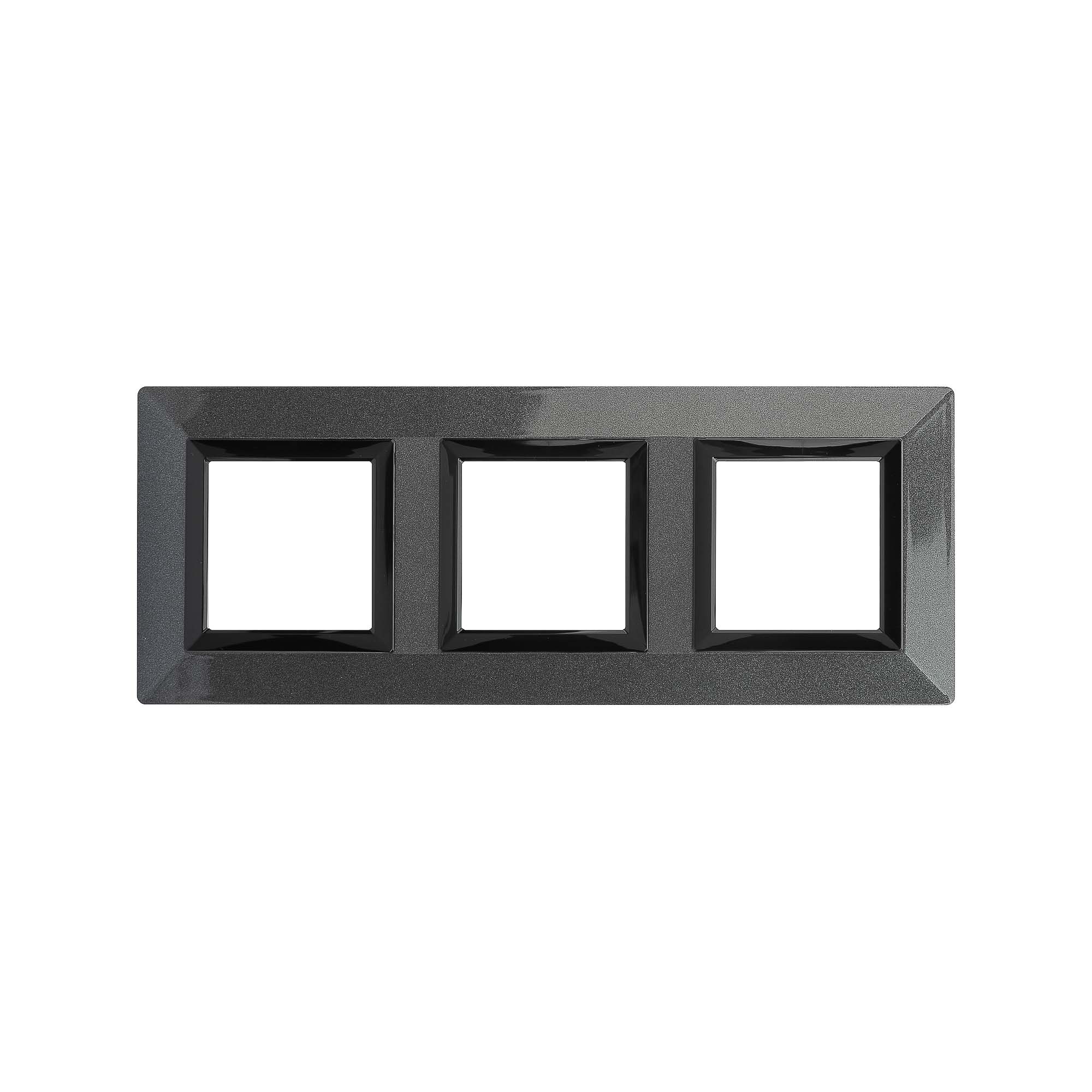 Рамка из металла 3 поста (6 мод.), Avanti, темно-серая
