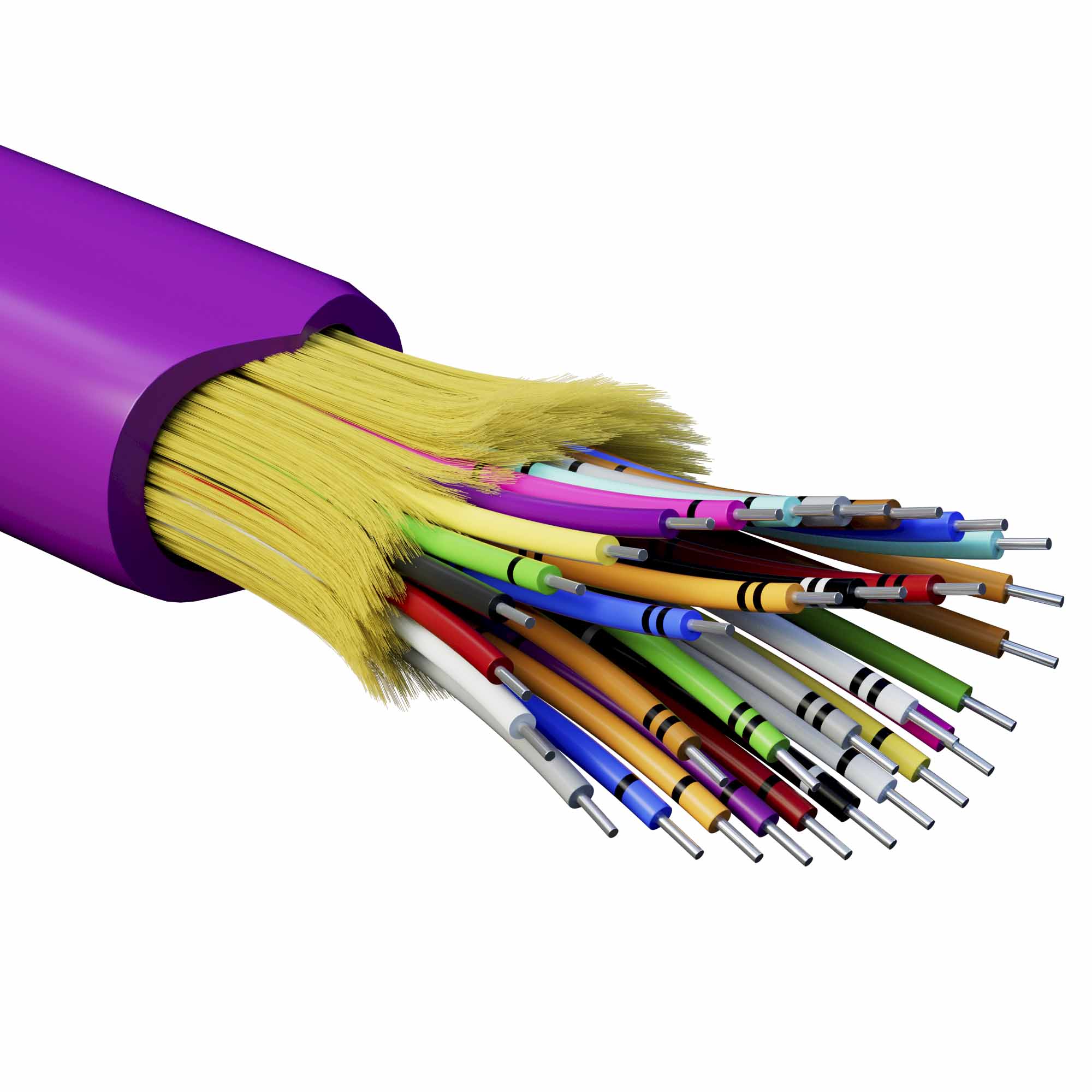 Кабель волоконно-оптический, распределительный, арамидные упрочняющие нити, для внутренней прокладки, нг(A)-HFLTx, 32 ОВ, категория OM4 (G.651.1) плотный буфер, 0,4 кН, барабан 500 м