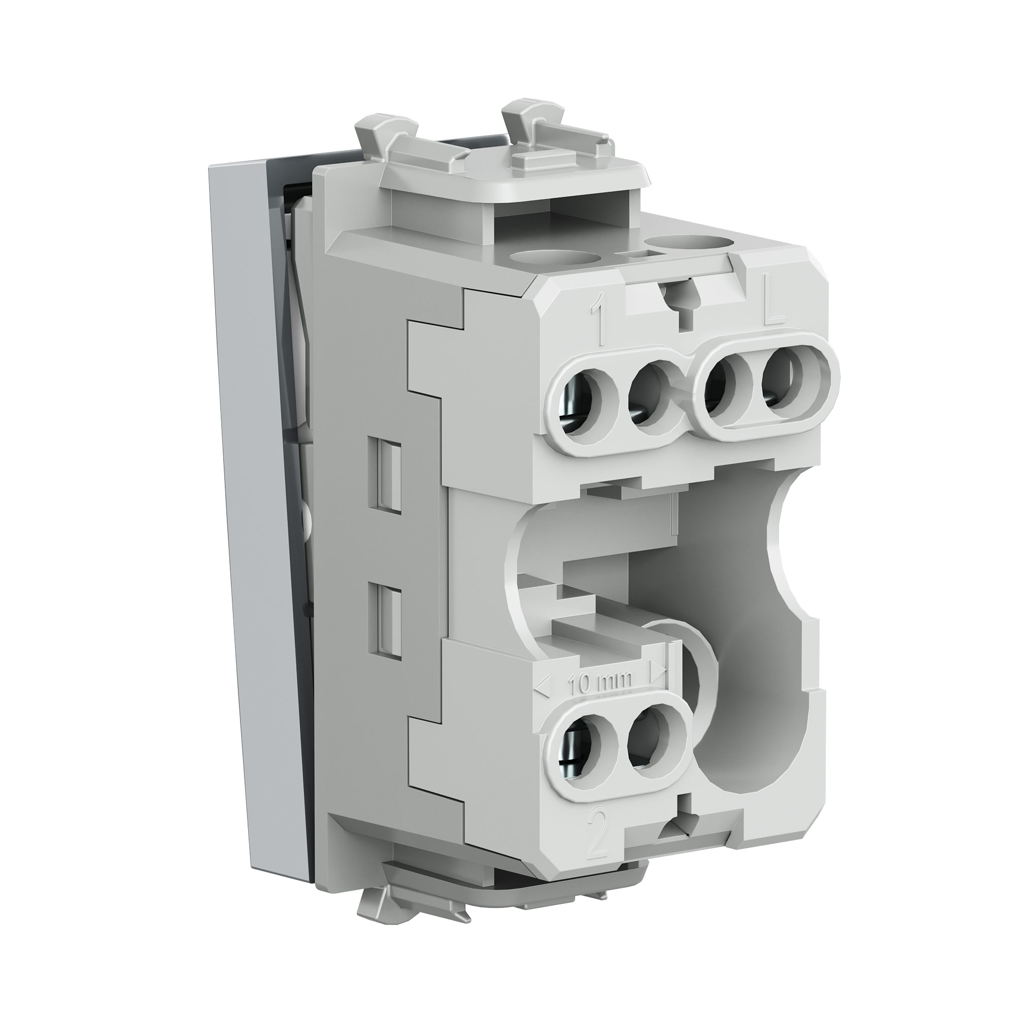 Переключатель модульный, Avanti, закаленная сталь, 1 модуль