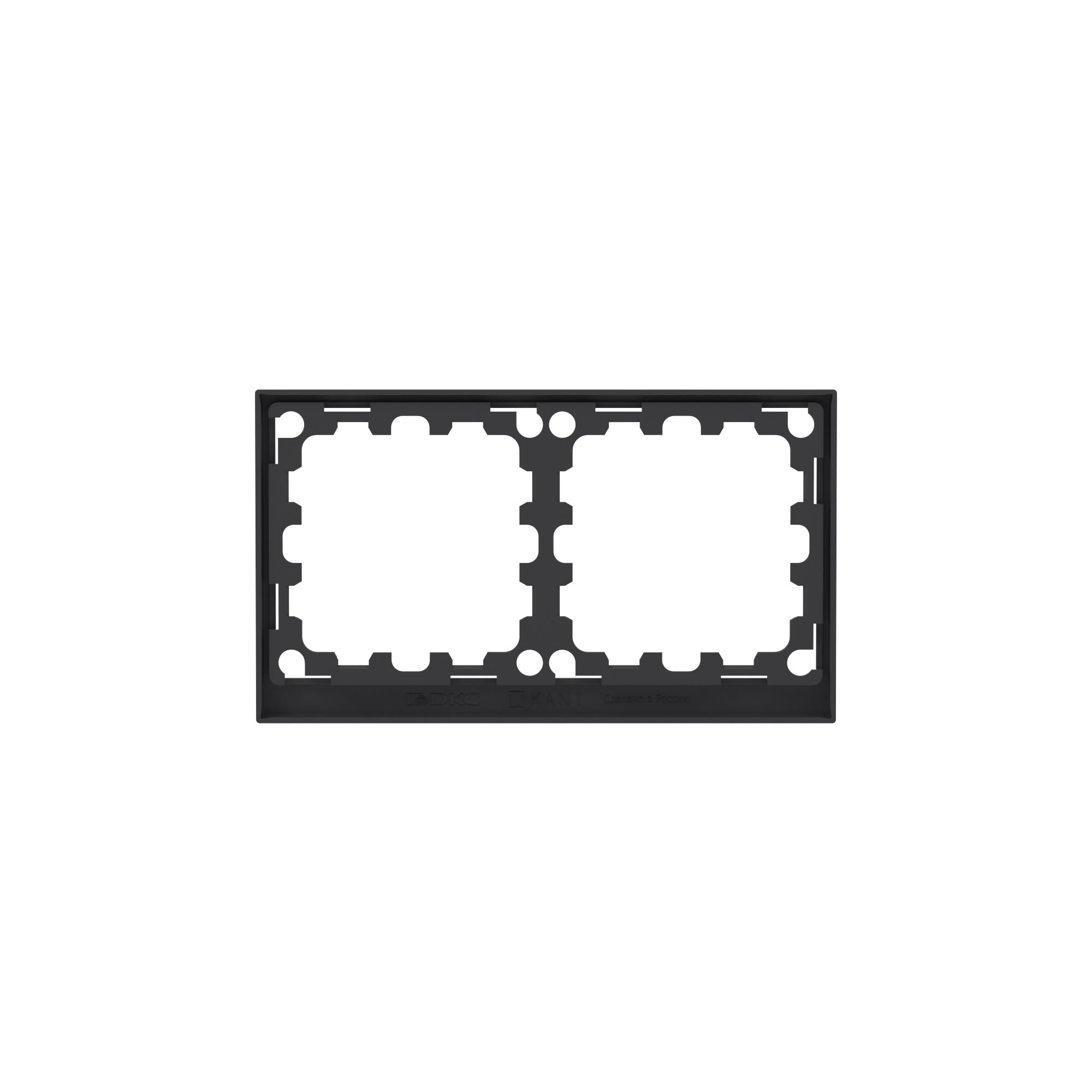 Рамка на 2 поста, KANT, черный уголь