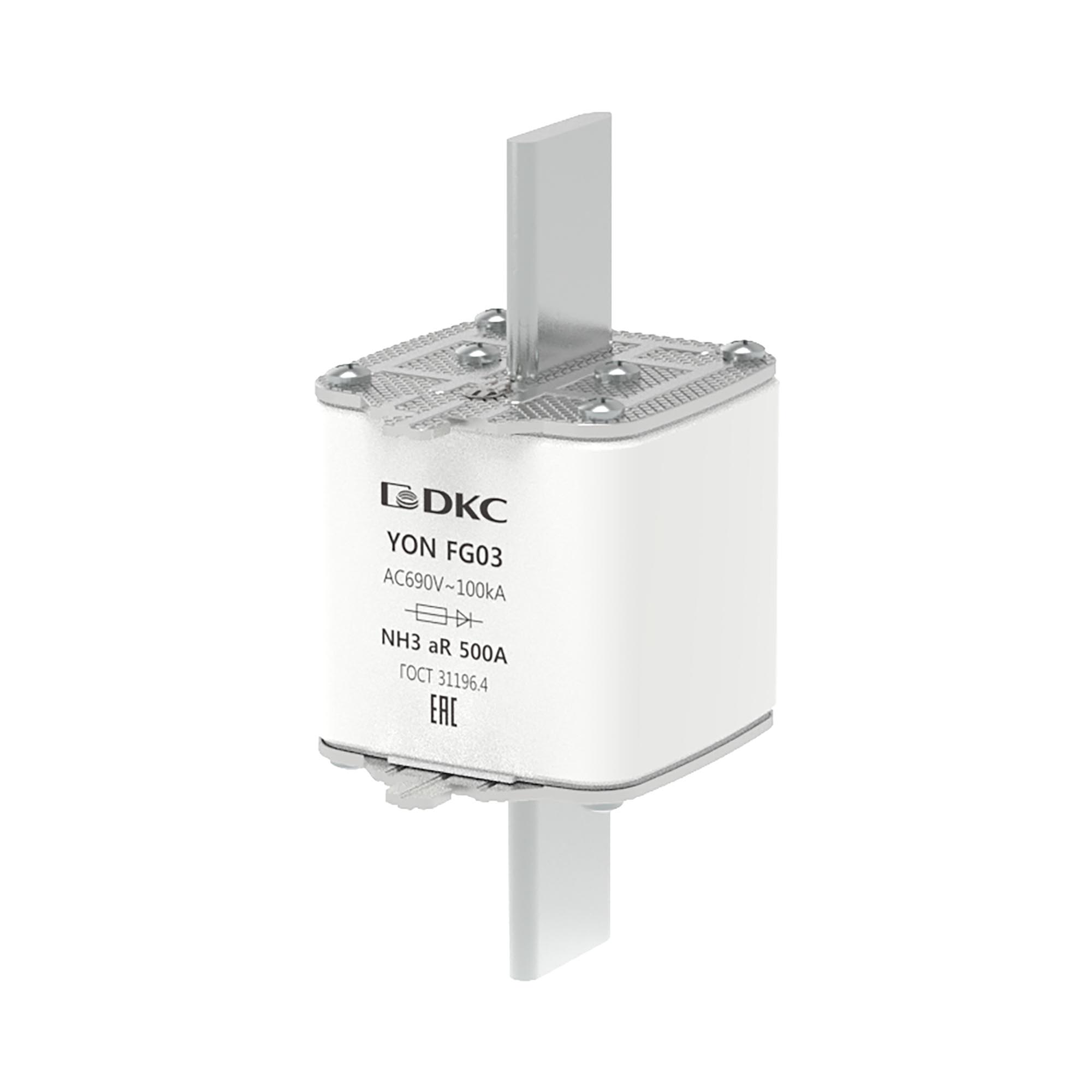 Предохранитель YON ножевого типа FG3 500А 690V характеристика aR